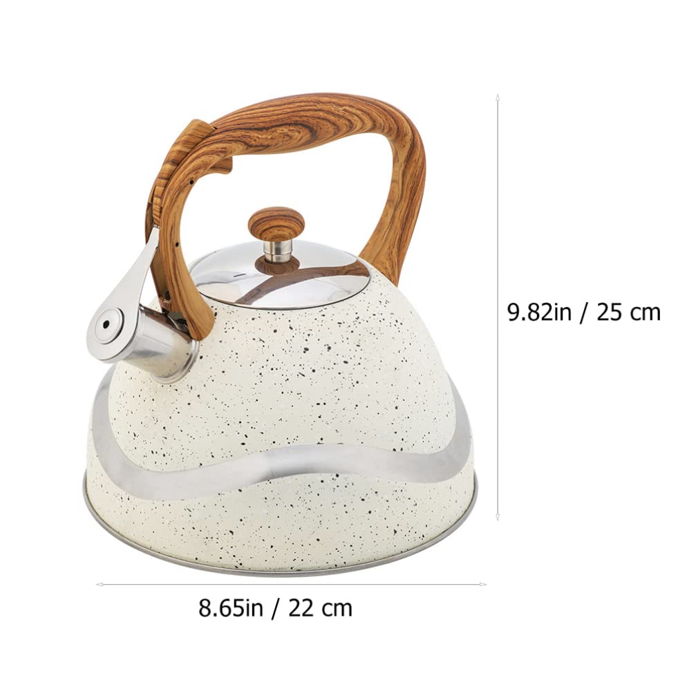 HEMOTON 1pc Stainless Steel Whistling Tea Kettle - Stovetop Whistle Kettle for Gas & Electric Stoves - Classic Tea Pot for Home, Kitchen & Camping - Perfect for Boiling Water, Making Tea & Coffee