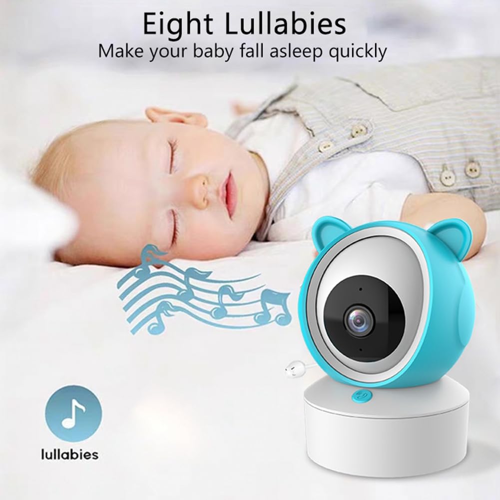 Conlanler Tuya 5 Inch 1080P Wireless Baby Monitor with HD Night Vision & PTZ - Easy Install Security Camera for Nursery, Kids Room & Home (US Plug) - Perfect for New Parents, Child Safety & Remote Monitoring