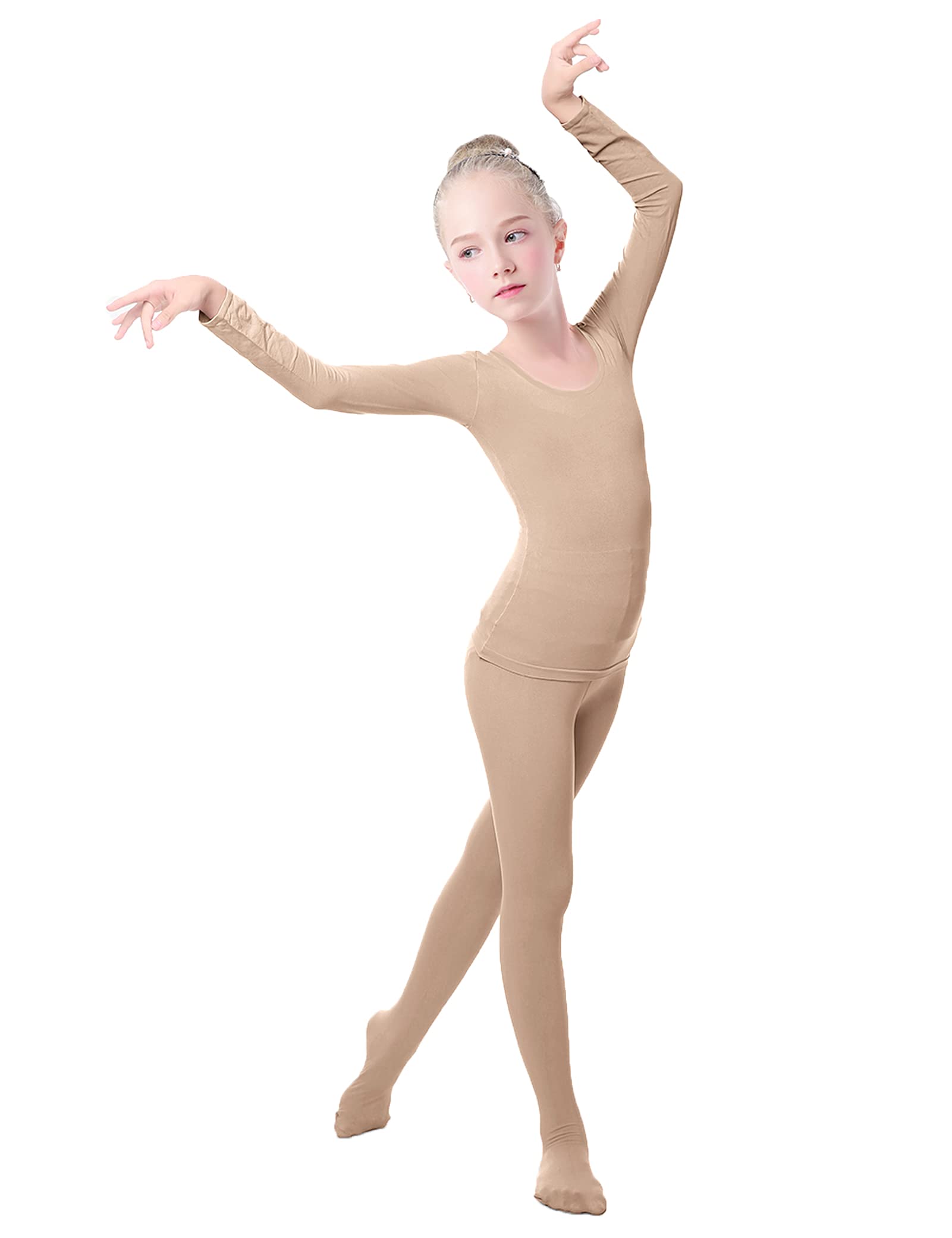 Girls Thermal Underwear Set - Long Sleeve Top & Pants for Kids - Winter Base Layer for Dance, Gymnastics & Cold Weather Activities