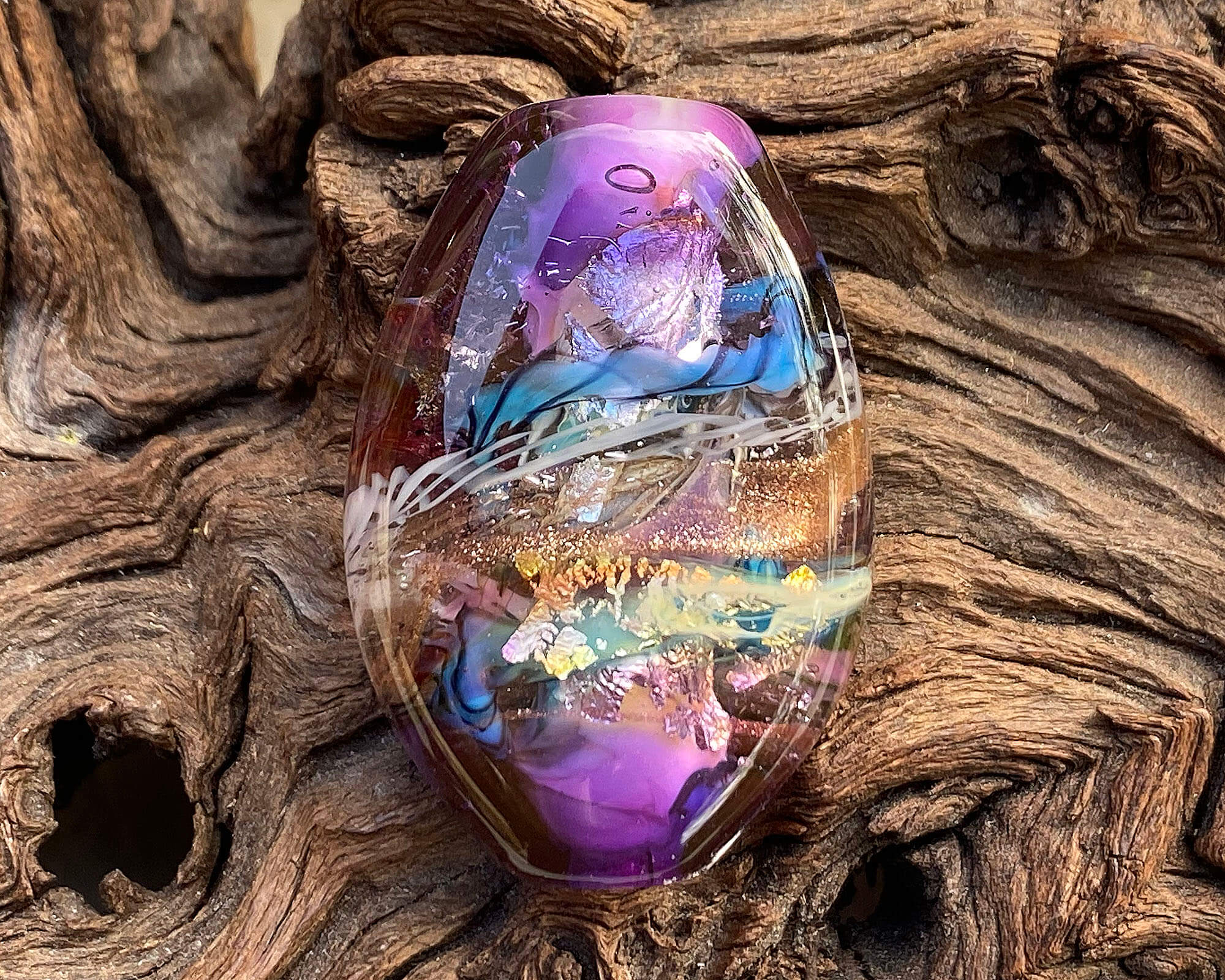 Handmade Violet Serendipity Lampwork Glass Focal Bead SRA - Perfect for Jewelry Making, DIY Crafts & Beading Projects