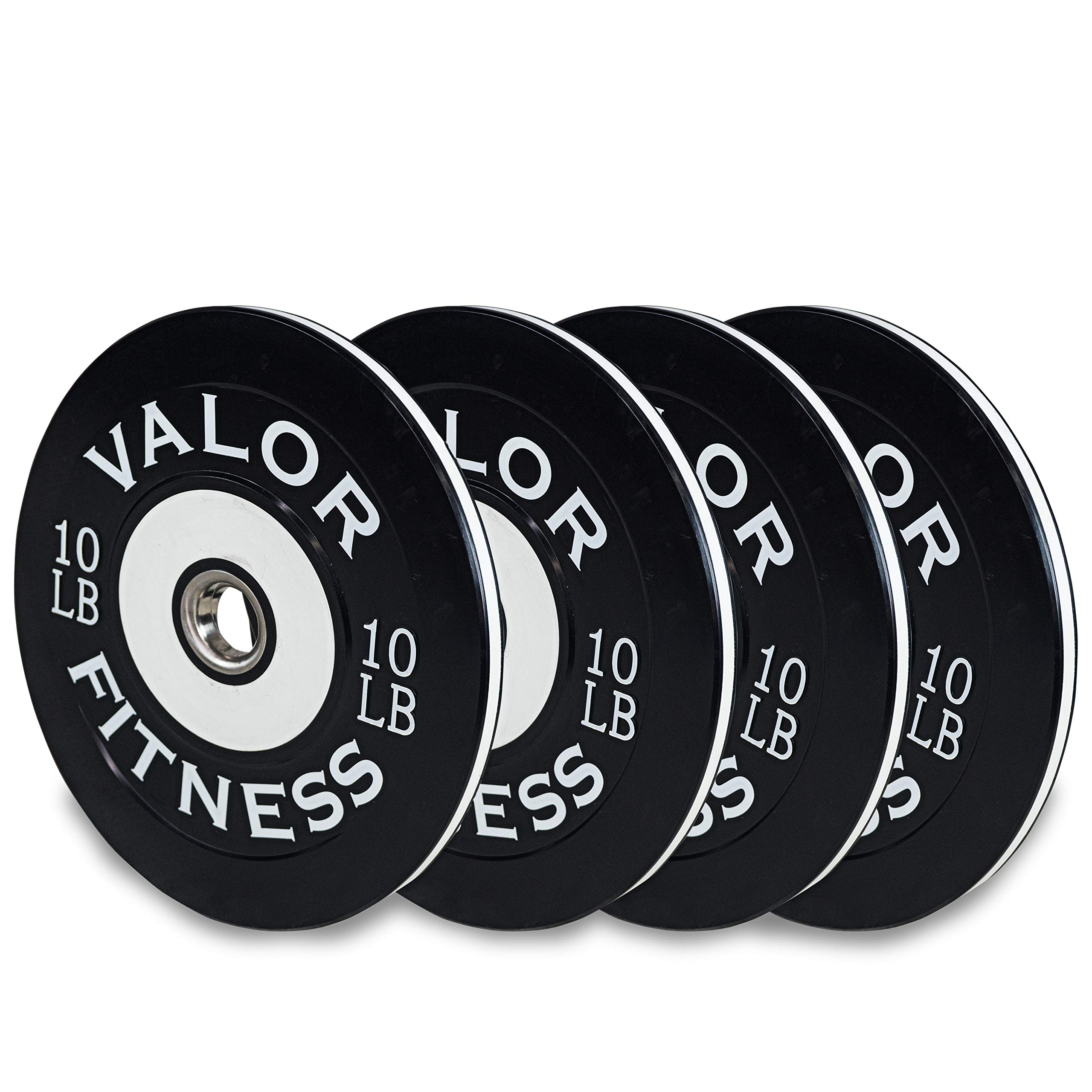 Valor Fitness Olympic Bumper Plates - Weight Lifting, Strength Training & CrossFit Equipment (Pairs/Singles/Sets) - Perfect for Home Gym, Cross Training & Functional Fitness Workouts