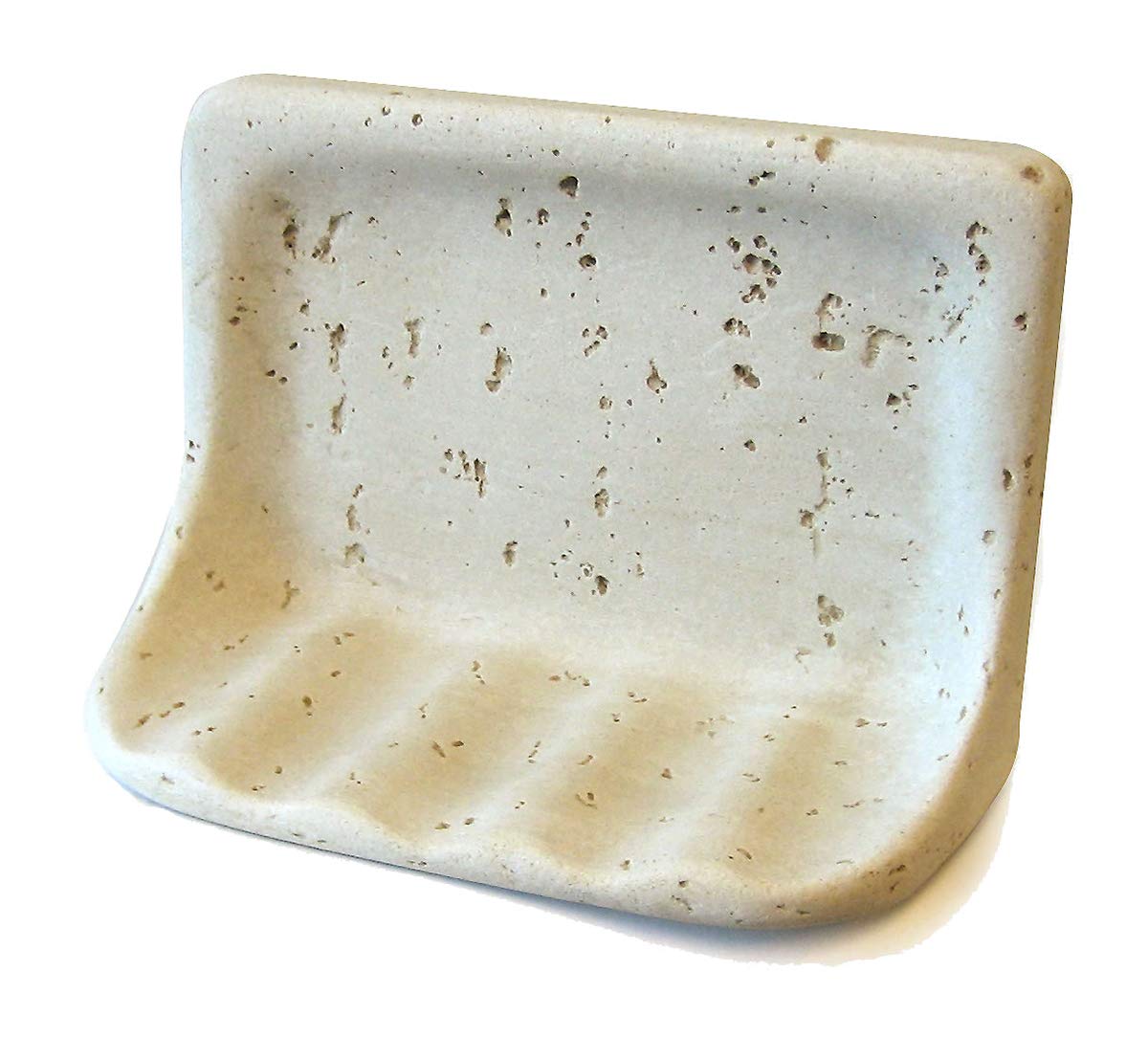 Ivory/Mocha Cast Stone Soap Dish - Bathroom & Shower Soap Holder - Durable & Stylish for Sinks, Countertops, and Spa-Like Showers