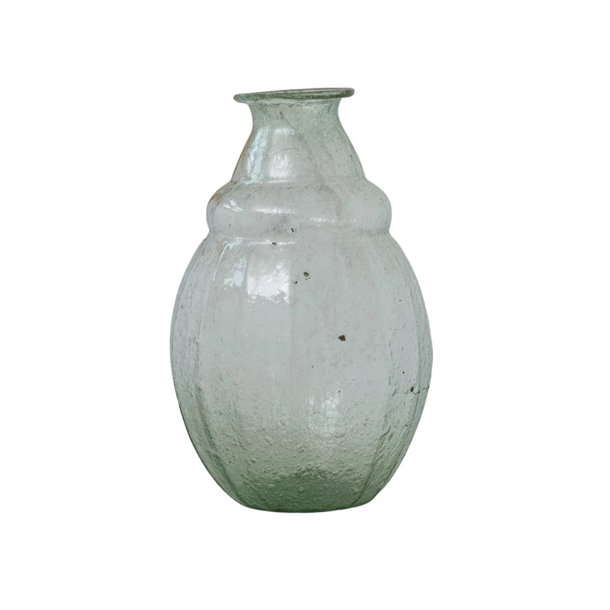 Elegant Green Glass Vase for Home Decor - Perfect for Flowers, Centerpieces & Modern Interior Design