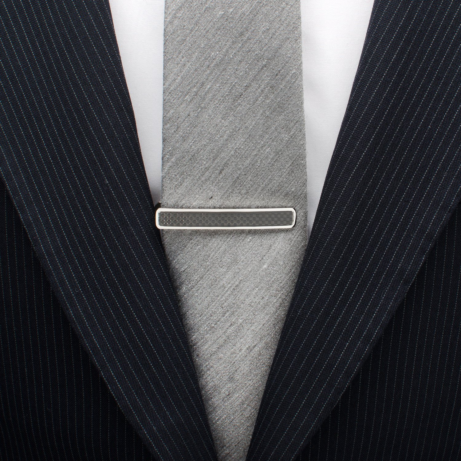 Ox and Bull Trading Co. - Premium Black Carbon Fiber Stainless Steel Tie Clip for Men | Elegant Office & Wedding Accessory | Perfect for Business, Formal Events & Gifts