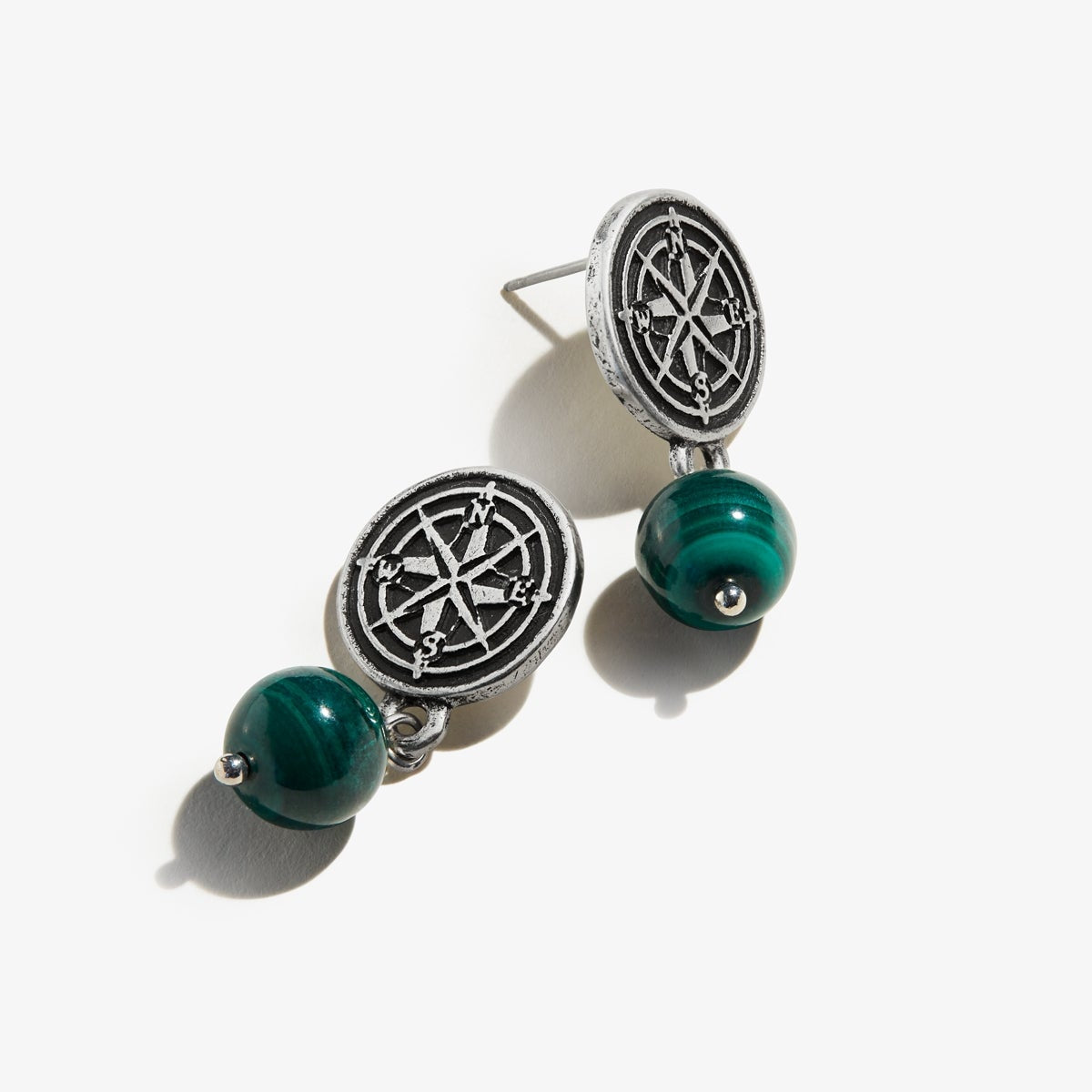 Compass Coin Drop Earrings for Women - Vintage Nautical Jewelry - Perfect for Travel, Beach, and Boho Fashion