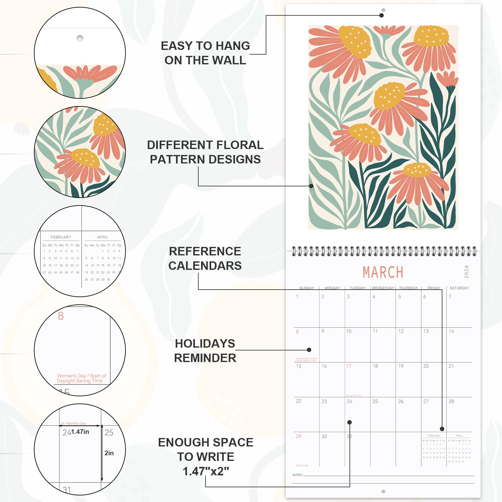 Guasslee 2025-2026 Wall Calendar - 19 Month Vertical Planner (June 2025-December 2026) | 28