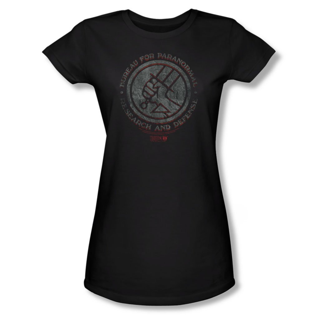 Women's BPRD Stone Graphic T-Shirt - Black Cotton Tee for Casual Wear & Everyday Outfits