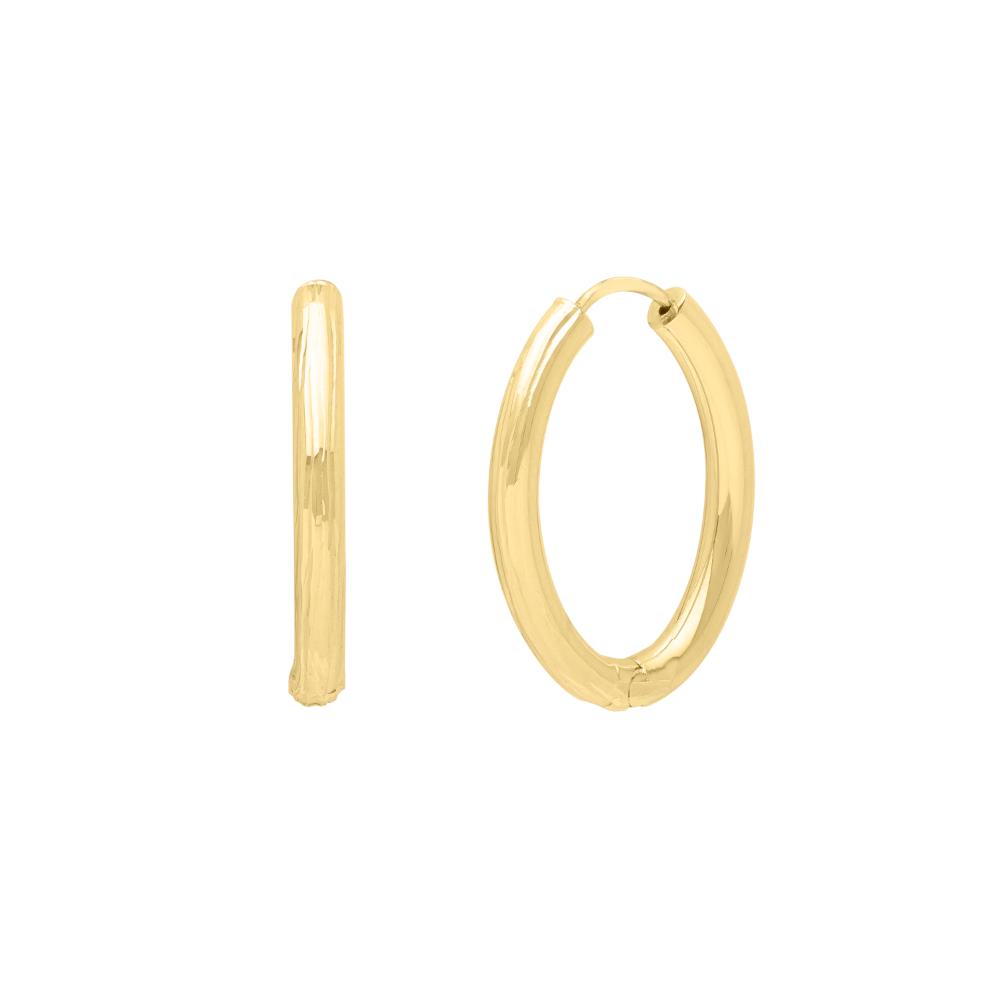 14K Gold Endless Engraved Oval Hoop Earrings for Women - Elegant Everyday Jewelry for Work & Date Night