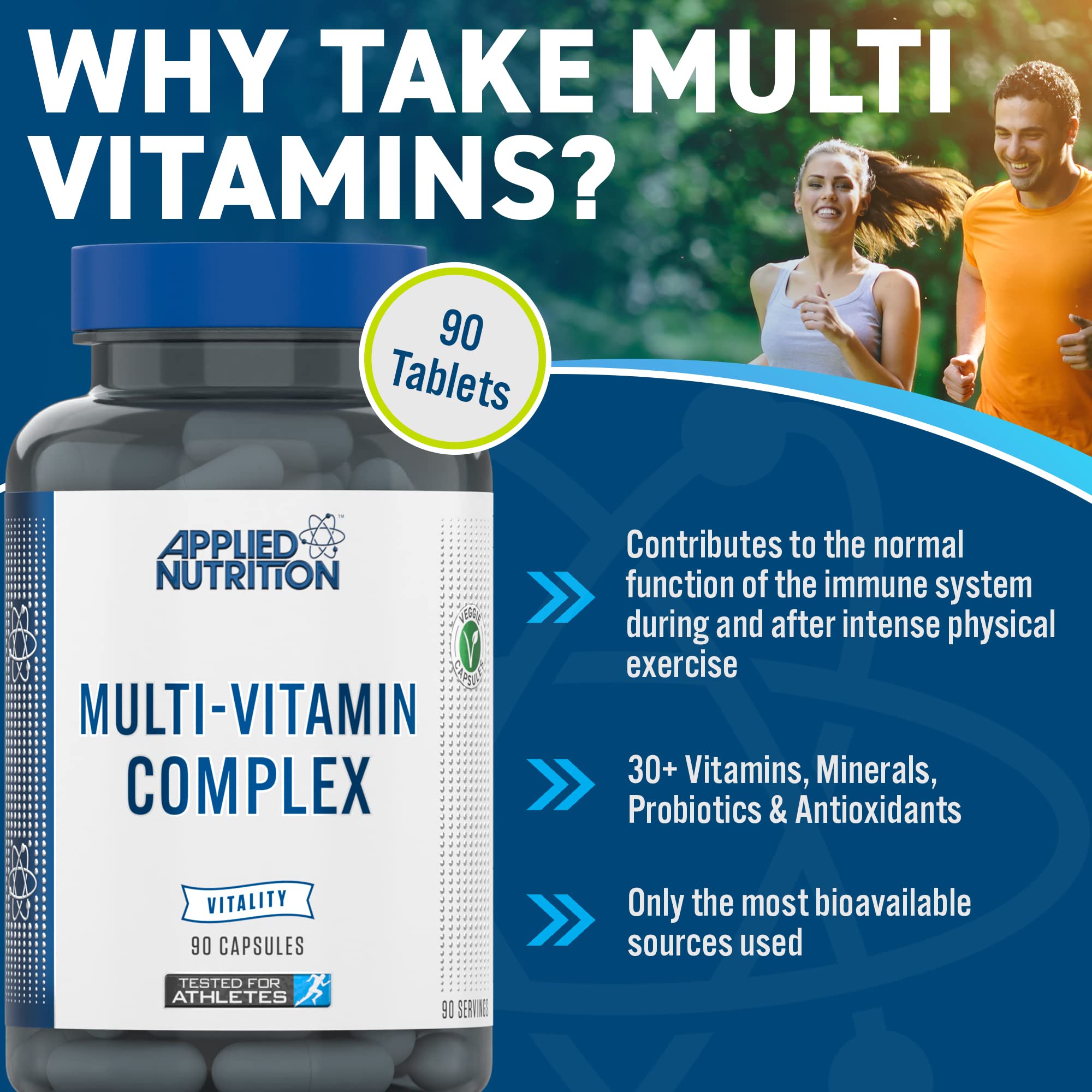 Applied Nutrition Multi Vitamin Complex - 90 Tablets for Daily Immune Support & Energy Boost | Essential Vitamins for Men & Women