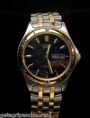CITIZEN QUARTZ Stainless Steel Two-Tone Watch GN4S10 5500 K06461 - Water Resistant, Elegant Design for Business & Casual Wear