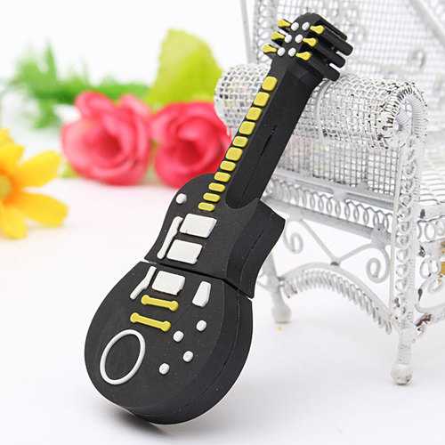 8GB Black Guitar-Shaped USB 2.0 Flash Drive - Portable Memory Stick for Music Lovers, Students & Professionals - Perfect for File Storage, Data Transfer & Gift Giving