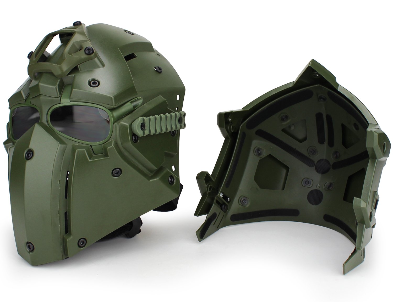 Tactical Airsoft Full Face Protection Helmet - Terminator Style Mask with Goggles | Military Simulation, Role-Playing, Movie Props, Hunting & Paintball Shooting Gear for Outdoor Sports Enthusiasts
