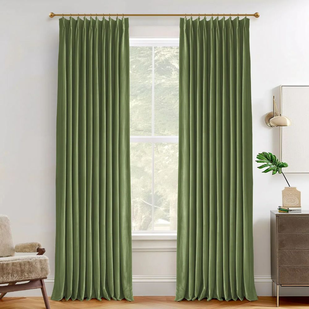 Luxury Heavyweight Blackout Curtains - Cream White & Velvet Blackout Drapes for Bedroom, Living Room & Home Theater - Thermal Insulated Noise Reducing Custom Pleated Drapes