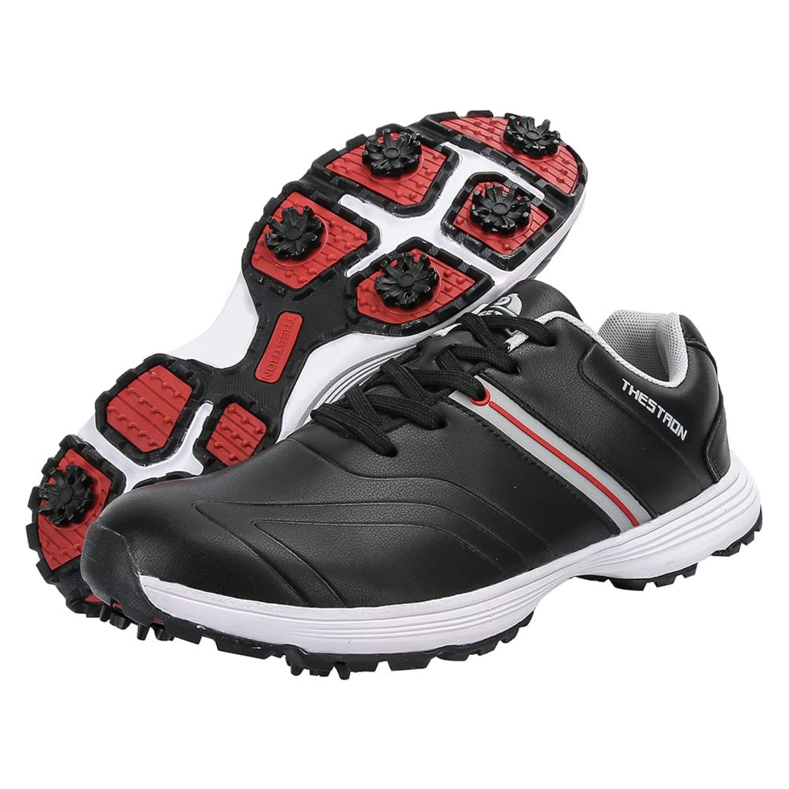 QZ-iTry Men's Professional Waterproof Spiked Golf Shoes - Lightweight Non-Slip Walking Shoes for Men (Plus Size Available) - Perfect for Golf Courses, Driving Ranges & Casual Wear