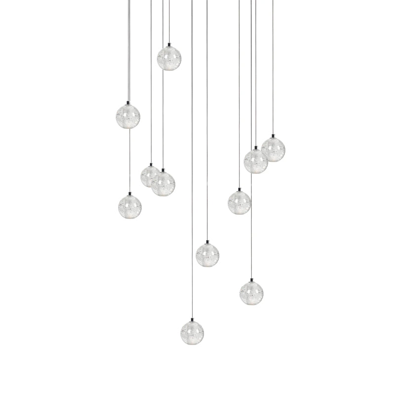 Elegant Ball Crystal Pendant Light - Modern Chandelier for Dining Room, Bedroom & Living Room Decor - Dimmable LED Hanging Light Fixture