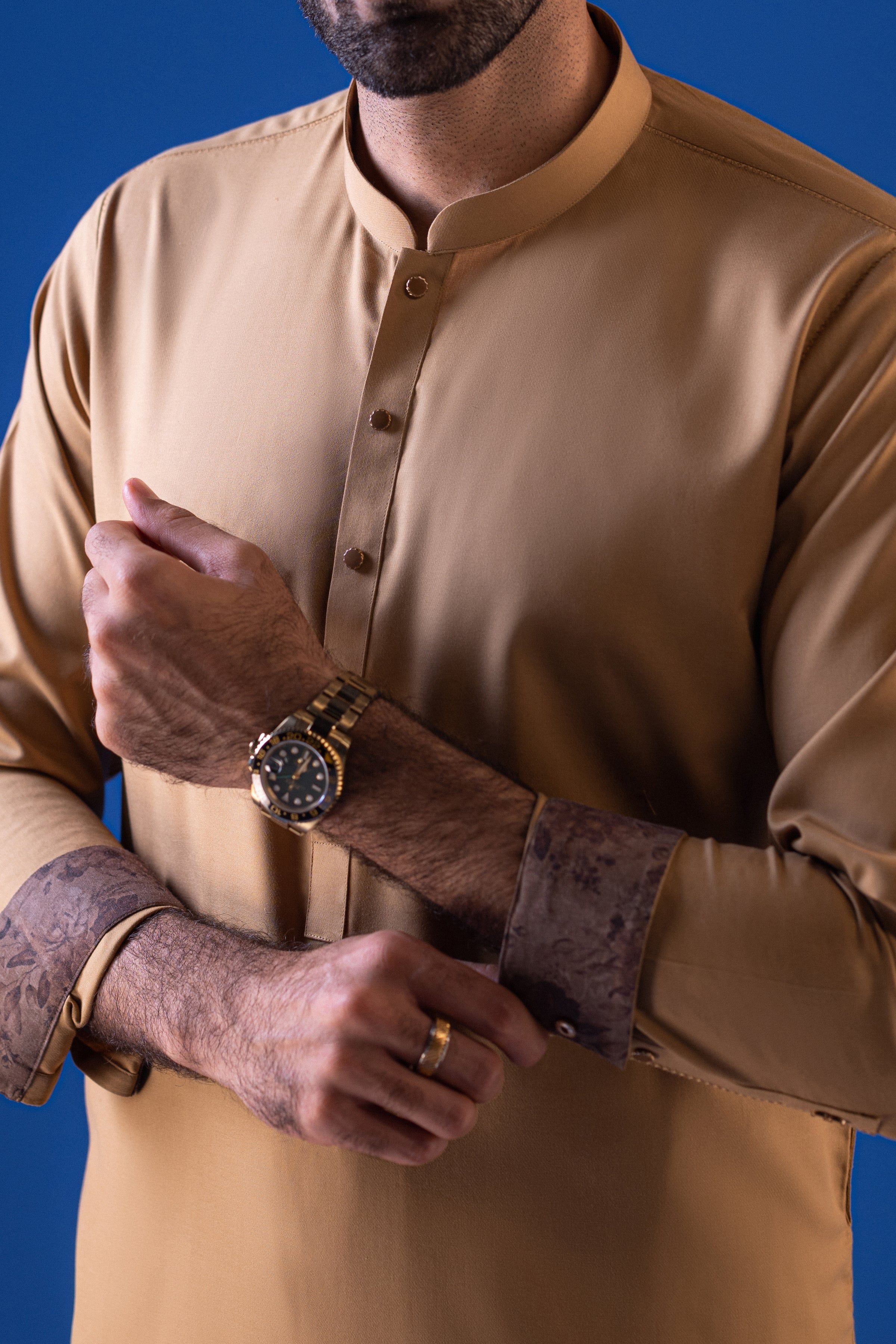 Premium Cotton Khaki Shalwar Kameez - Traditional Pakistani Outfit for Men - Comfortable & Stylish Ethnic Wear for Weddings, Festivals & Cultural Events