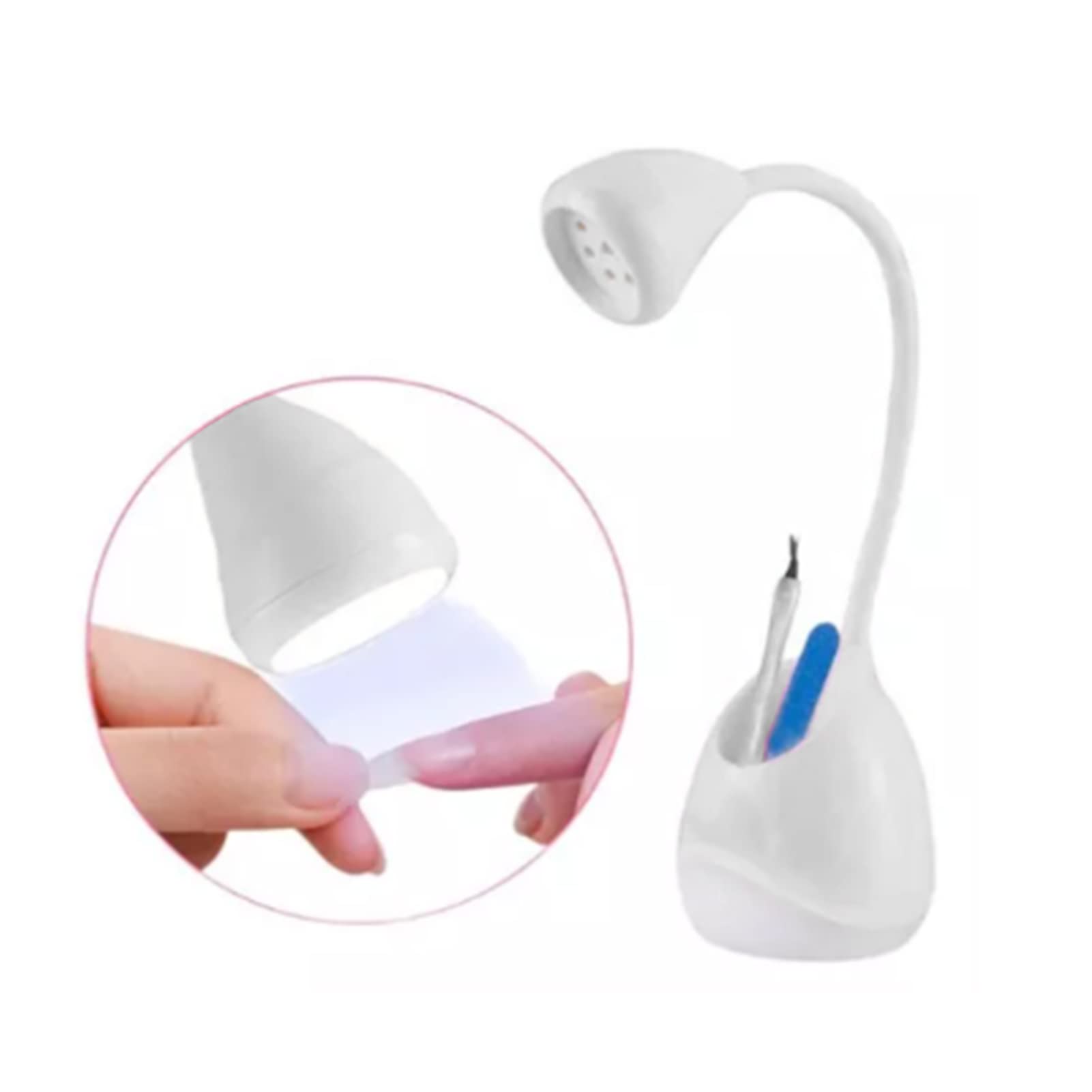 UBERSWEET® Professional Nail Dryer with Bendable Hose - Fast & Even Gel Nail Drying, Touch Switch for Home & Salon Use - Perfect for Manicures, Pedicures & Nail Art (White)