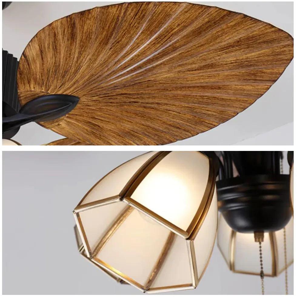 Vintage Ceiling Fan with Pull Chain Light - Classic Design for Living Room, Bedroom & Office - Energy Efficient Cooling & Ambient Lighting