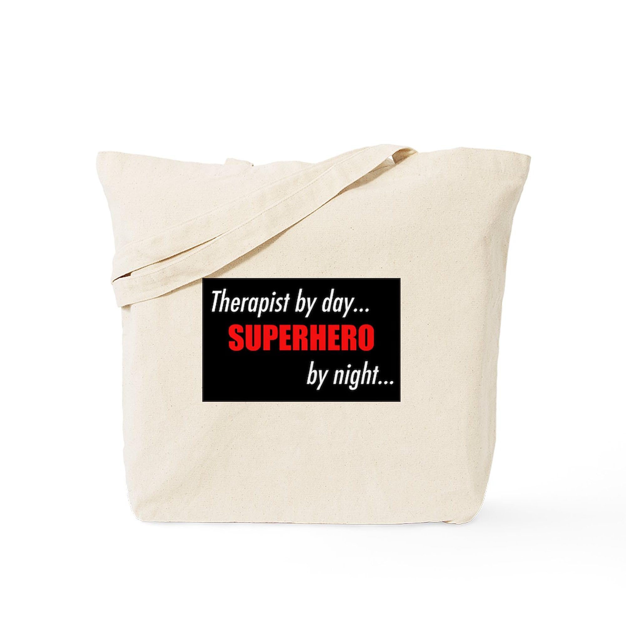Superhero Therapist Tote Bag - Natural Canvas Reusable Shopping Bag for Work, Groceries & Everyday Use | Durable & Eco-Friendly