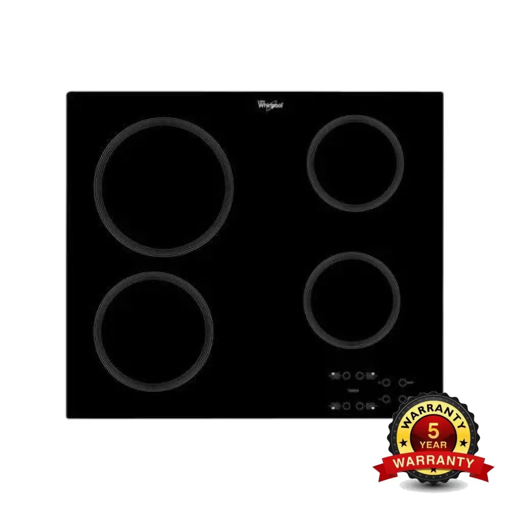 Whirlpool AKT809BA 60cm 4-Zone Radiant Electric Ceramic Cooktop Hob - Premium Induction Stove for Modern Kitchens | Perfect for Home Cooking, Baking & Entertaining