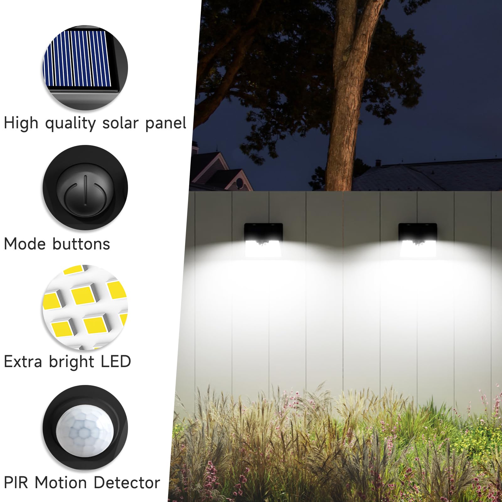 Nipify 6-Pack Solar Motion Sensor Lights Outdoor, 140 LED Wireless Waterproof Solar Security Lights with 3 Modes - Wall Mount for Garden, Garage, Deck, Yard & Pathway Lighting (Ideal for Home Security & Landscape Illumination)