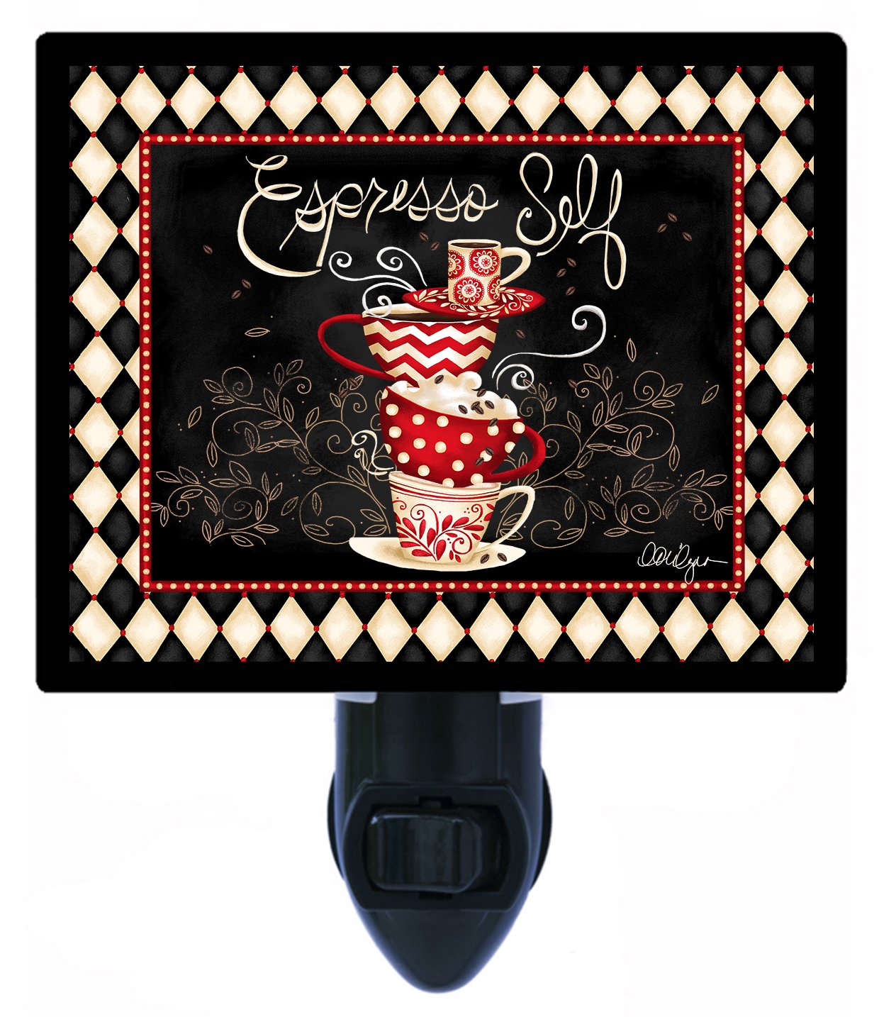 Stacked Coffee Cups LED Night Light for Kitchen & Bedroom - Decorative Espresso-Themed Nightlight for Home, Office, or Nursery