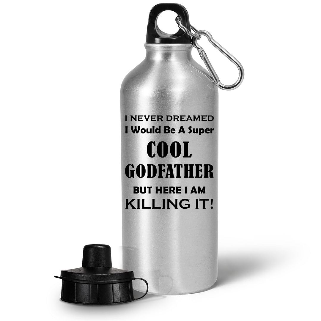 Funny Godfather Gifts - Insulated Water Bottle Tumbler for Godparents | Cute Gag Present for Godfather, Godmother, Godchild | Portable Drinkware for Office, Gym, Travel | Perfect Baptism, Father's Day & Christmas Gift Idea