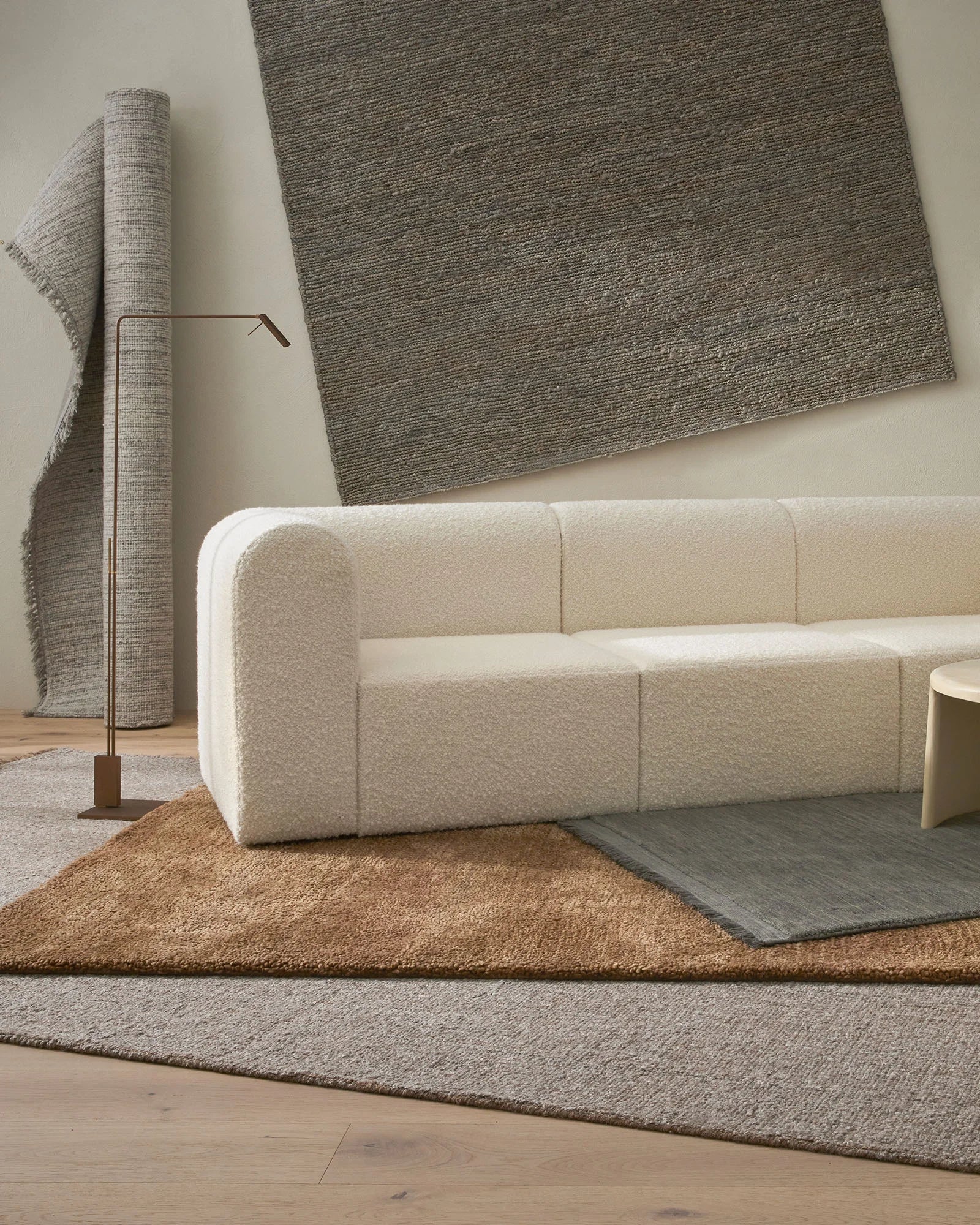 Handmade Puglia Rug in Soft Taupe - Boho Chic Area Rug for Living Room, Bedroom & Nursery