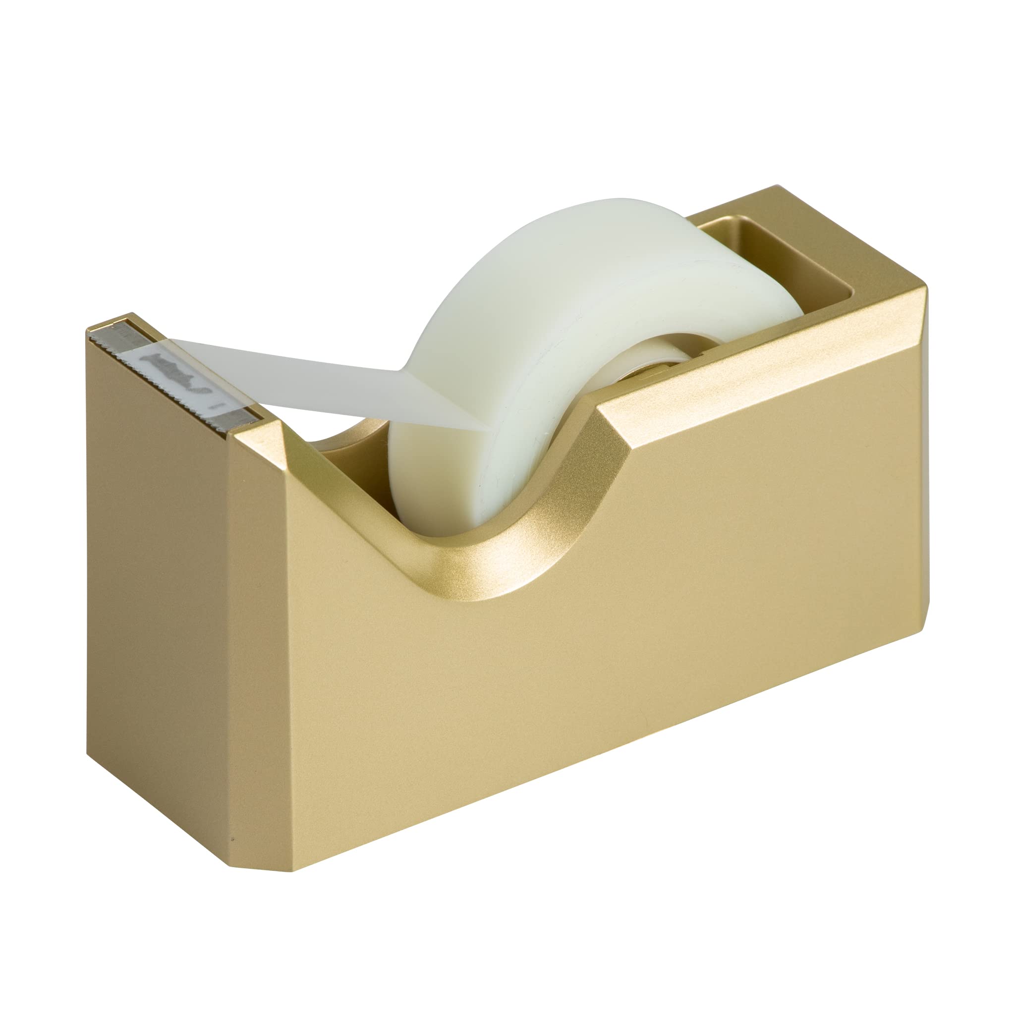 JAM PAPER Gold Desk Tape Dispenser - Colorful Office Supplies for Home & Office Organization - Perfect for School, Office, and Crafting Projects