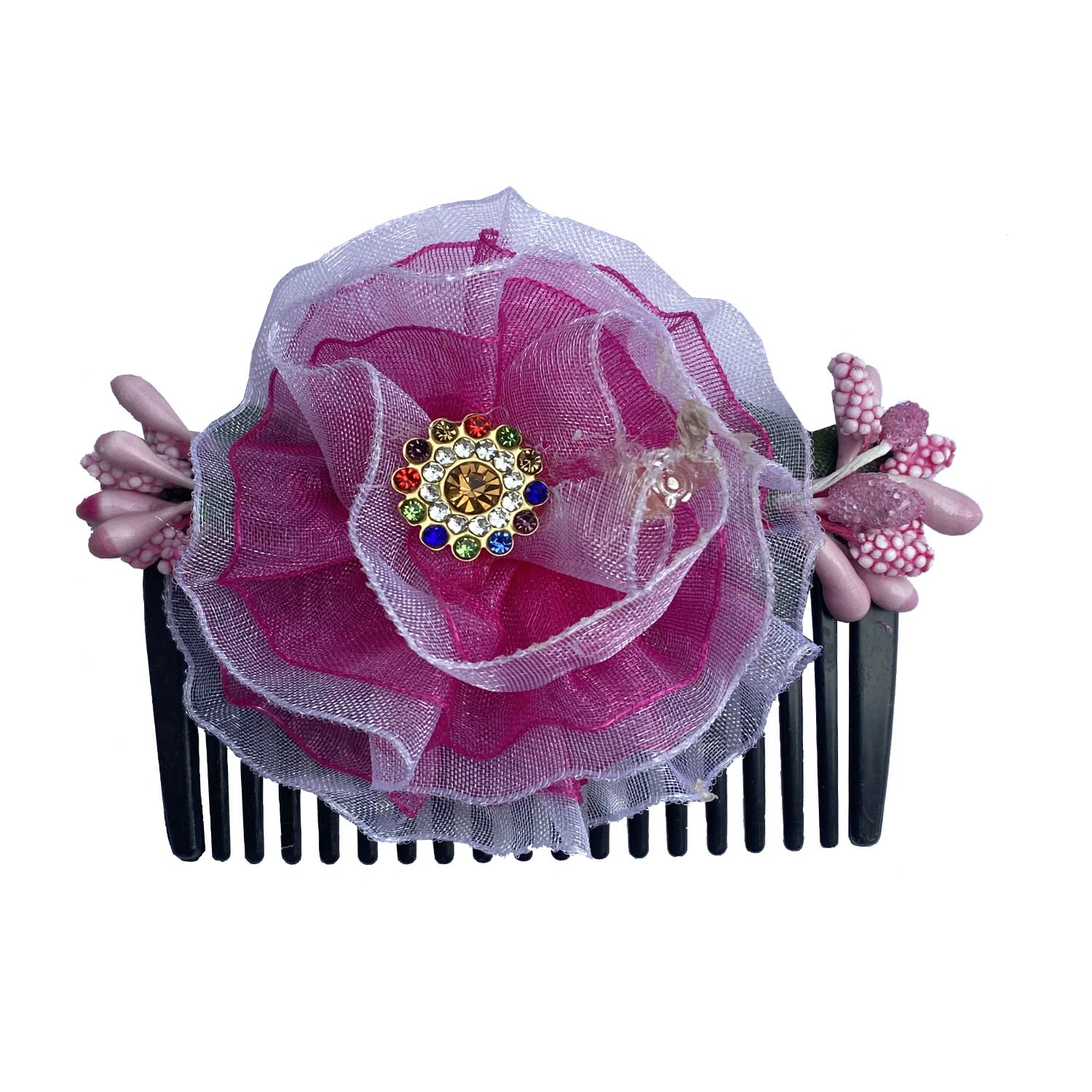 Vinshbond Flower Hair Clips for Women - Pink Hair Accessories for Party & Wedding
