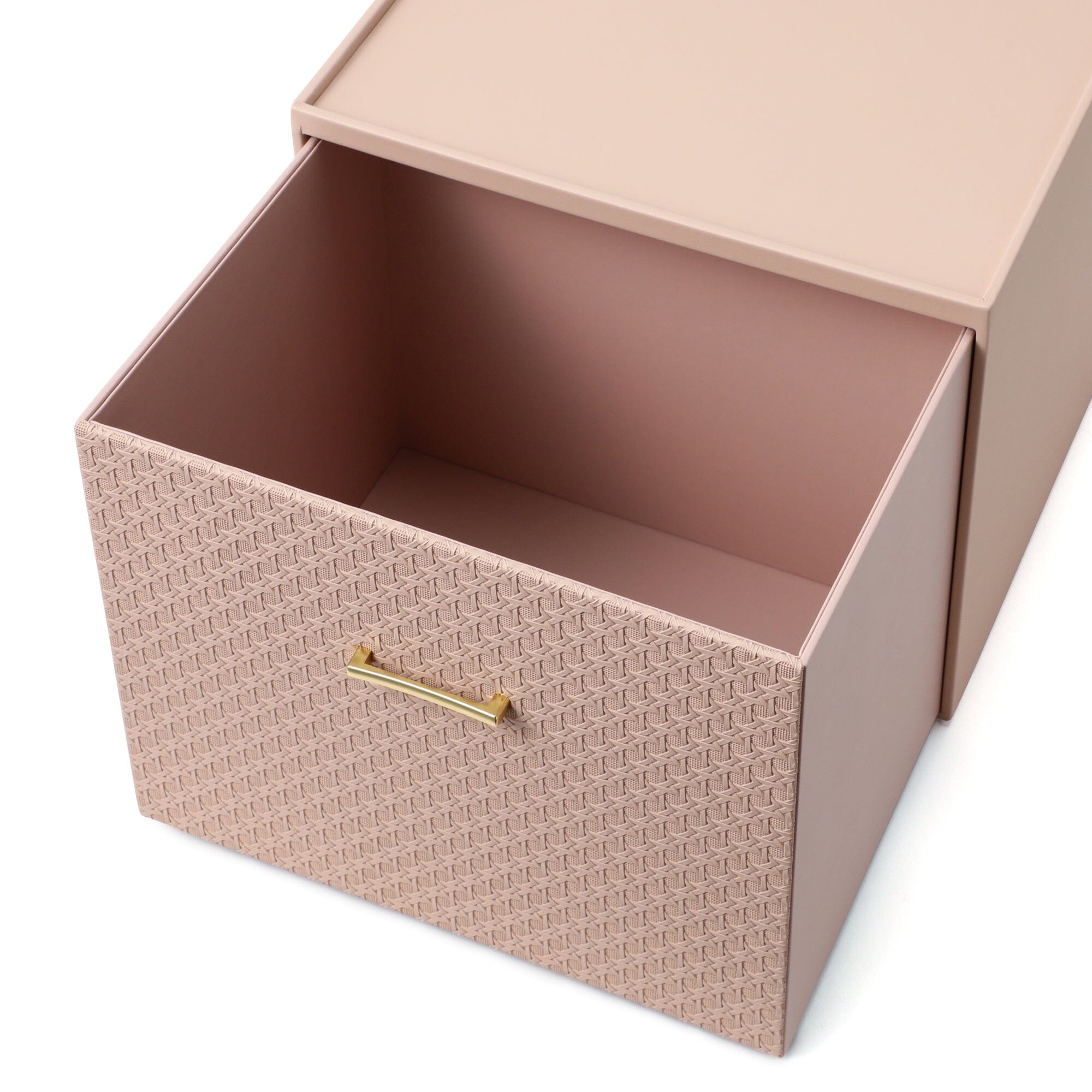 Pink Embossed Stacking Drawer Organizer - Large Storage Bins for Bedroom, Closet & Office Organization