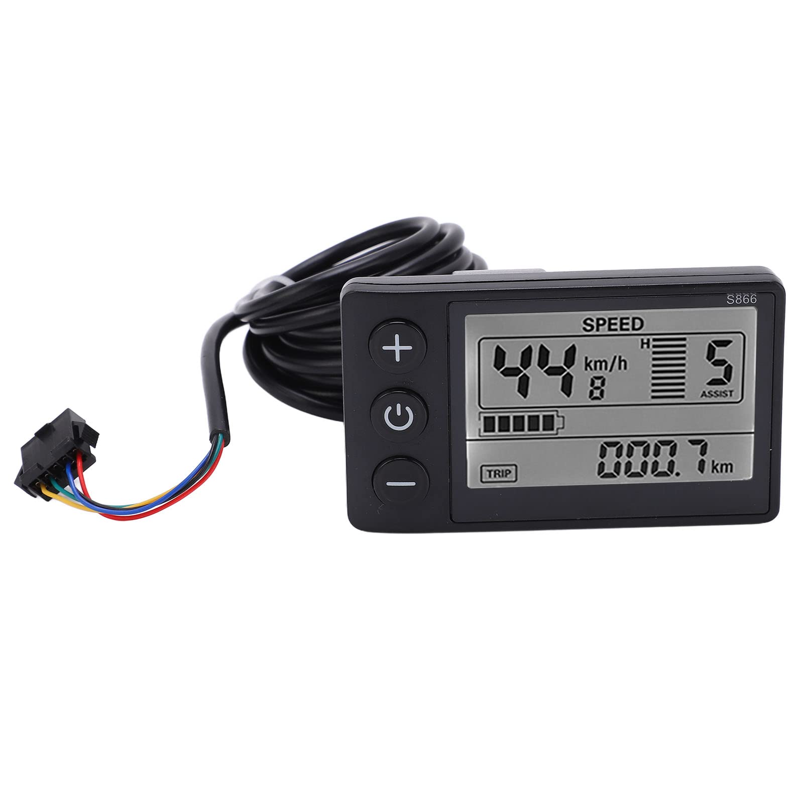 S866 Electric LCD Display Meter - IP65 Waterproof, 24V/36V/48V Compatible - Digital Voltage Monitor for E-Bikes, Scooters & Electric Vehicles