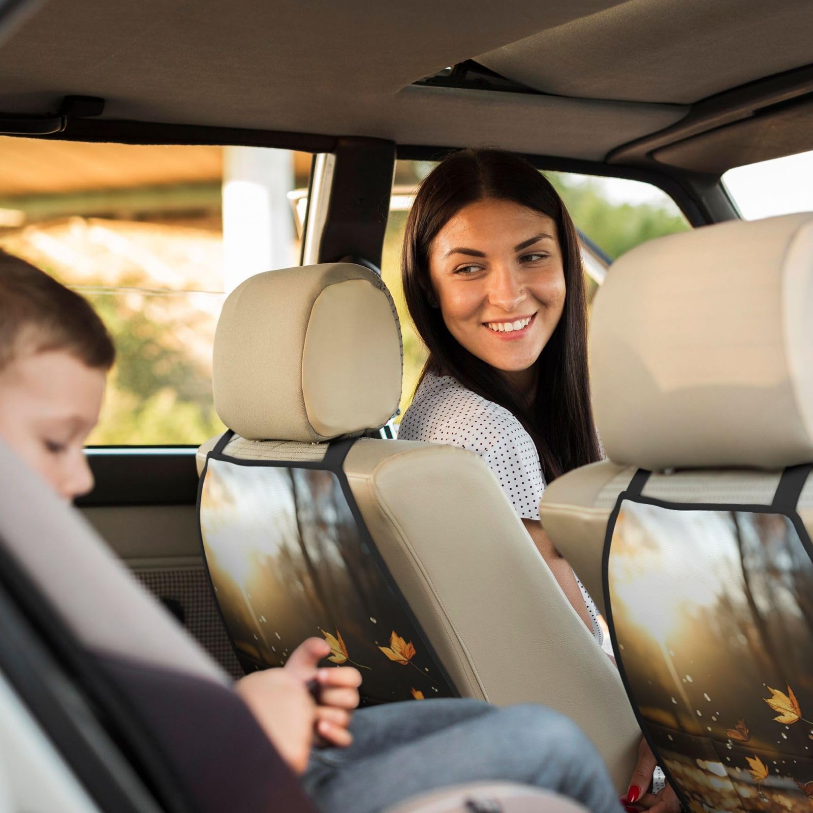 VTCTOASY 2 Pack Extra Large Waterproof Car Back Seat Protector with 3 Storage Pockets - Kick Mat & Backseat Organizer for Trucks, SUVs & Minivans - Prevent Dirt, Spills & Flying Debris (Perfect for Kids, Pets & Road Trips)