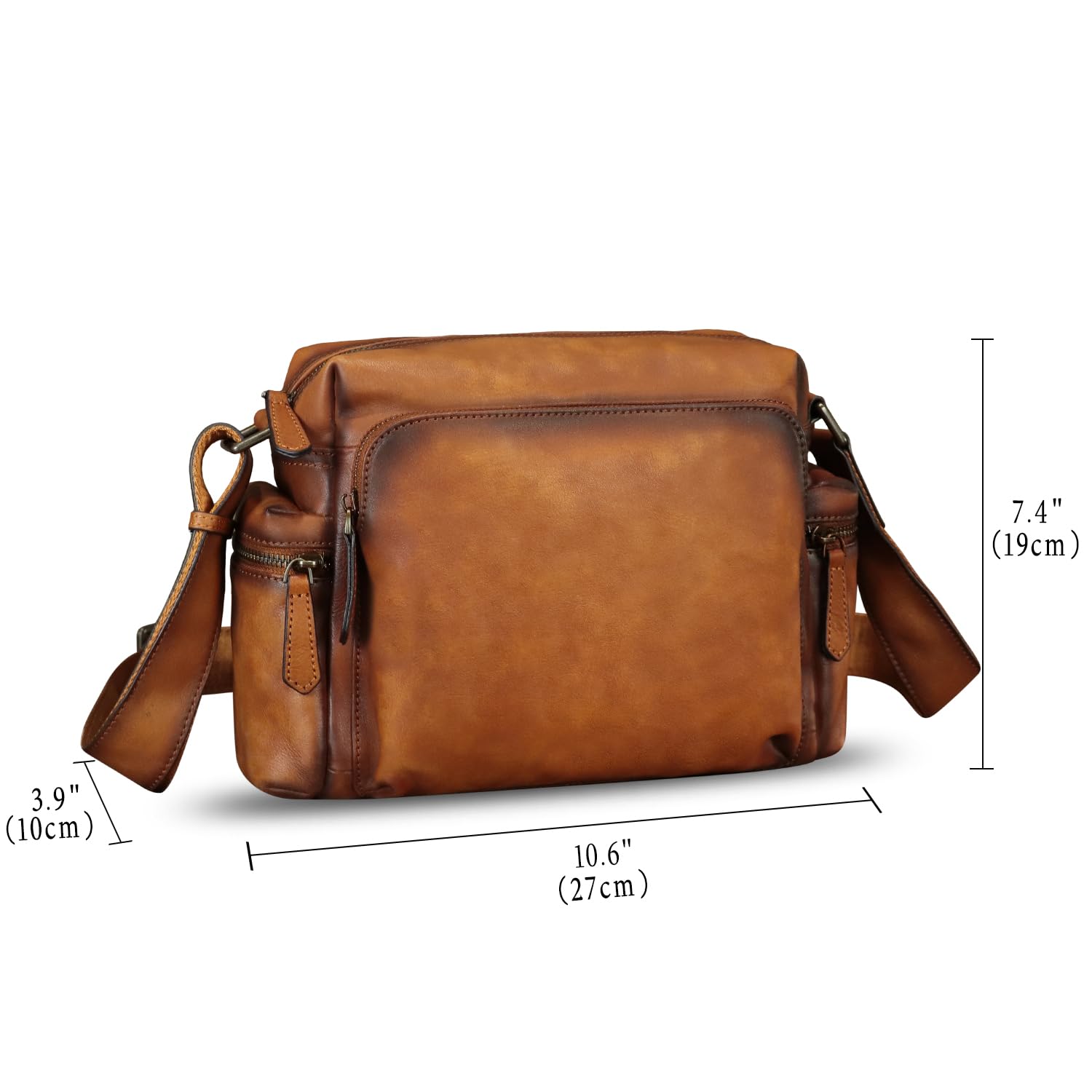 Genuine Leather Messenger Bag for Men - Stylish Crossbody Shoulder Bag & Briefcase Satchel with Adjustable Strap - Perfect for Work, Travel & Daily Commute