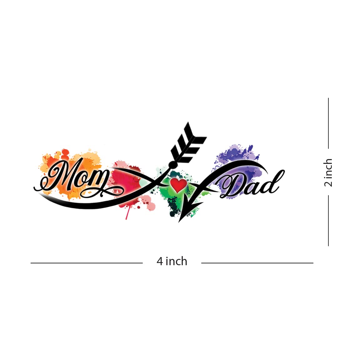 Waterproof Temporary Tattoos for Kids - Mom & Dad Arrow Design - Safe, Fun Body Art for Boys & Girls - Perfect for Parties, Halloween & Family Events