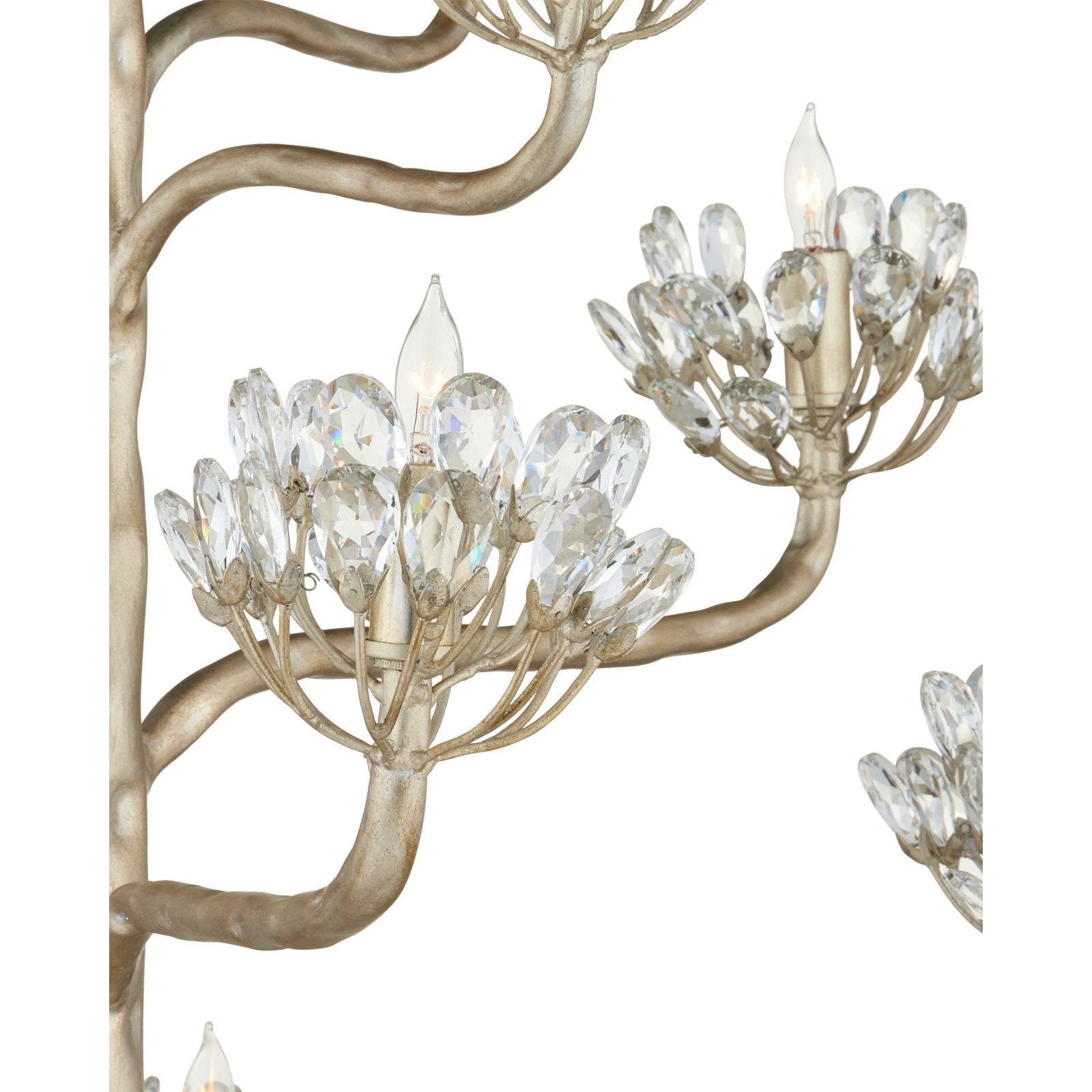 Agave Americana Silver Chandelier - Elegant Modern Ceiling Light Fixture for Dining Room, Living Room & Bedroom Decor