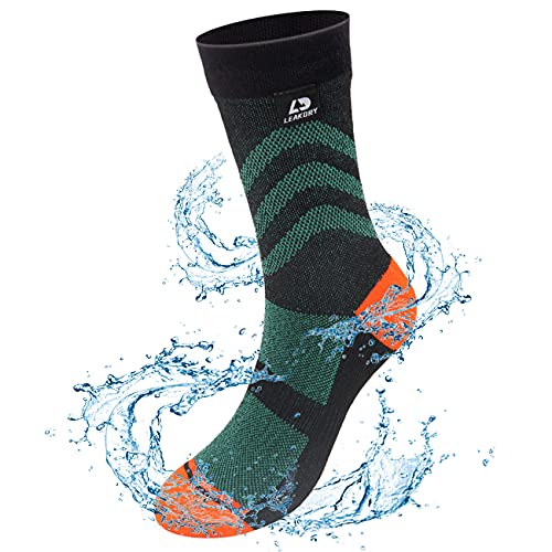 LEAKDRY 100% Waterproof Socks for Men & Women - SGS Certified Breathable Hiking Socks for Skiing, Trekking & Outdoor Sports - Stay Dry in Rain, Snow & Wet Conditions