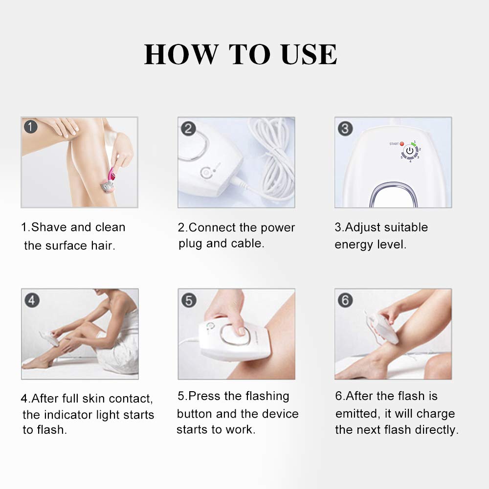 FDA Cleared IPL Hair Removal Device for Women & Men - Aimanfun At-Home Painless Permanent Laser Hair Remover for Face & Body - Corded White Hair Removal Machine with 2 Year Warranty - Perfect for Smooth Legs, Underarms & Bikini Line at Home