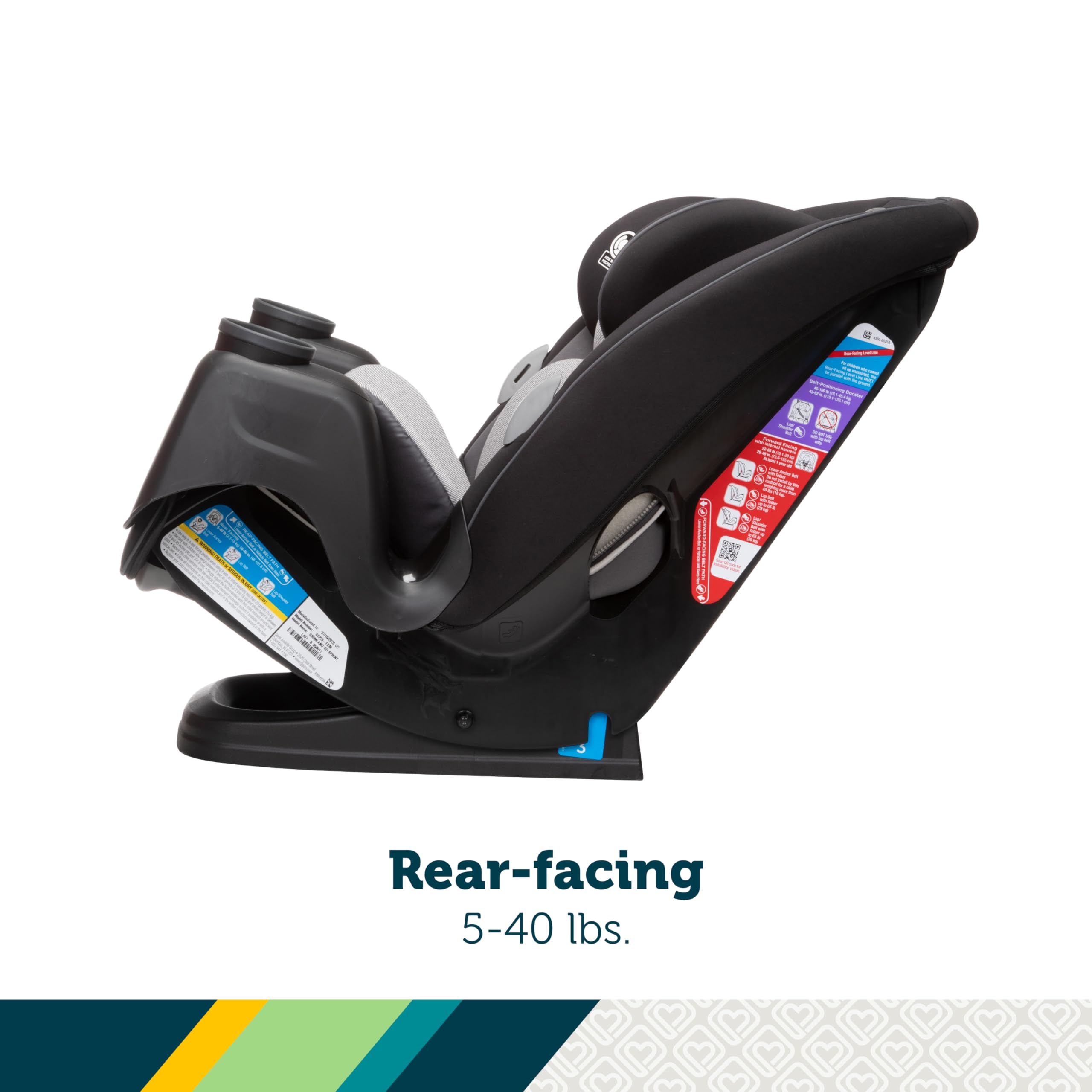 Safety 1st Crosstown DLX All-in-One Convertible Car Seat for Infants to Toddlers - Black | Rear-Facing & Forward-Facing | Safe & Comfortable for Travel & Daily Commute