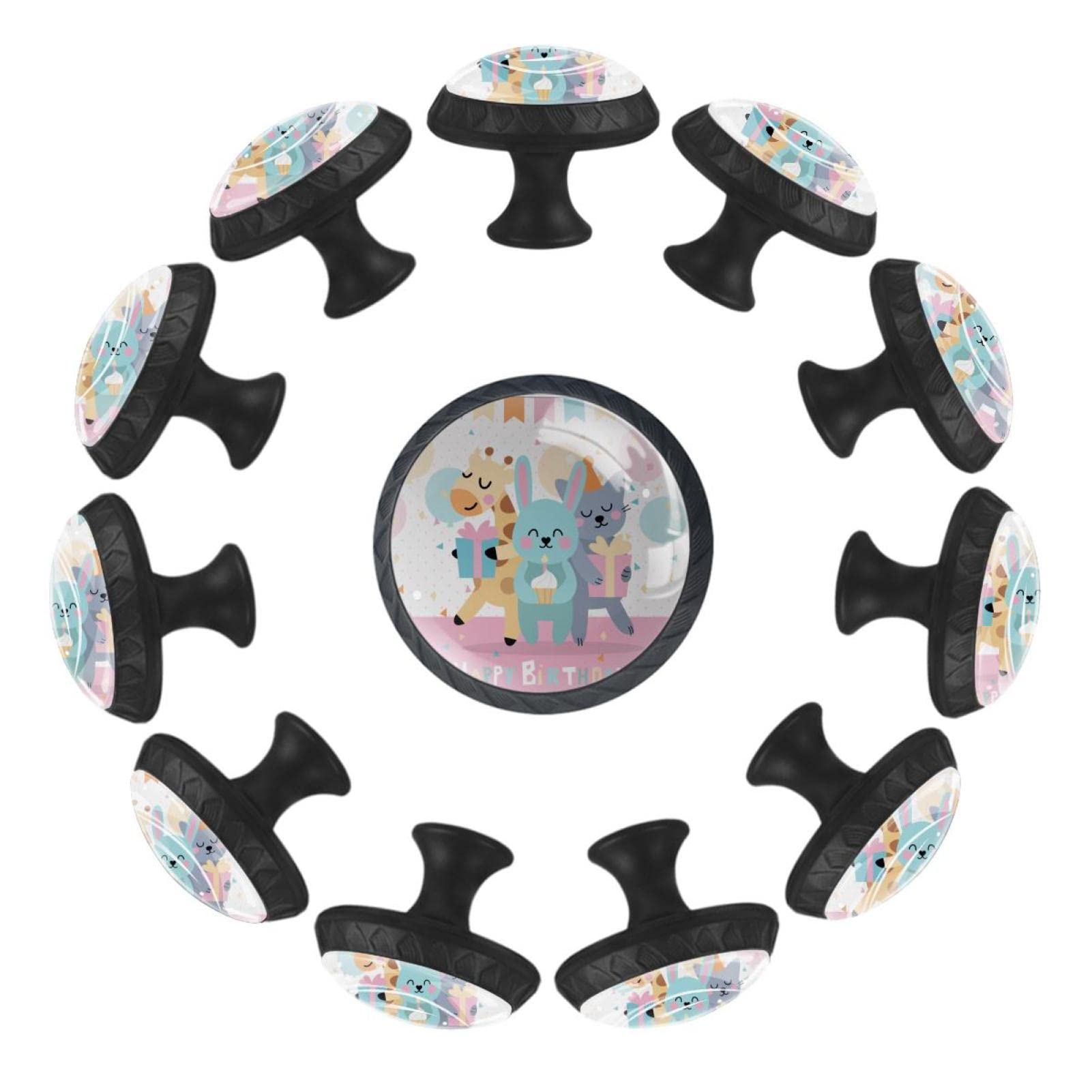 12Pcs Cartoon Animal Cabinet Handles & Knobs for Kitchen Cabinets, Drawers - Fun & Durable Cabinet Pulls for Kids Room, Playroom & Party Decor