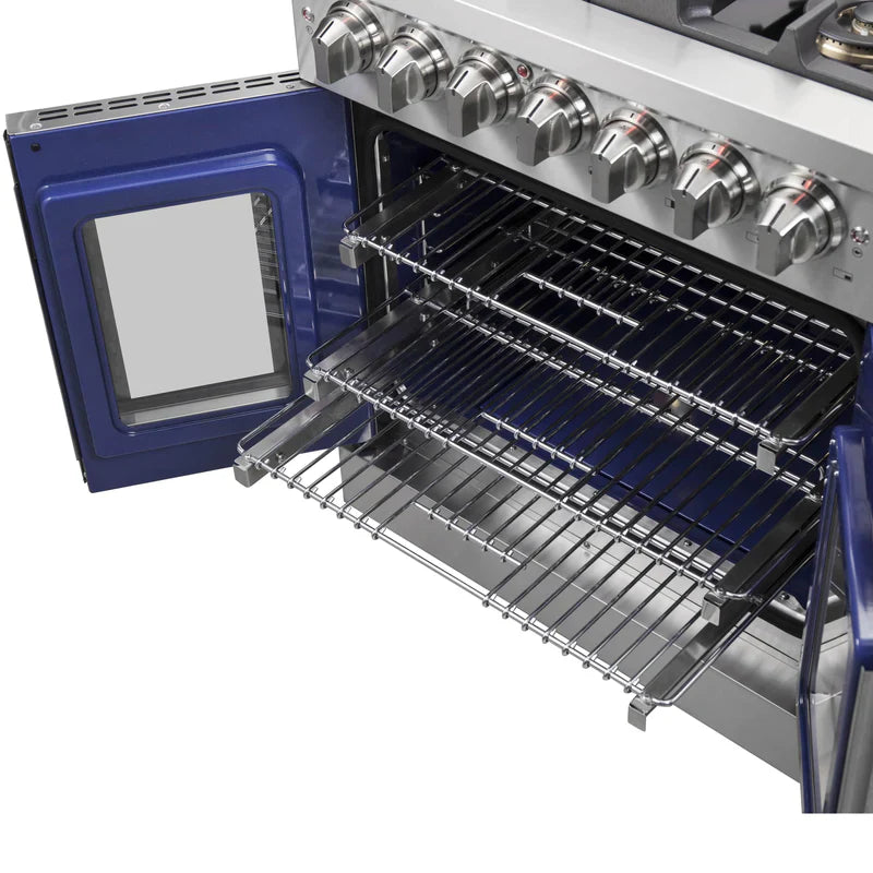 Forno 30 Inch Capriasca Dual Fuel Range - 5 Gas Burners, 100,000 BTU, French Door Electric Oven in Stainless Steel (Model FFSGS6387) - Perfect for Home Kitchens, Restaurants & Professional Chefs