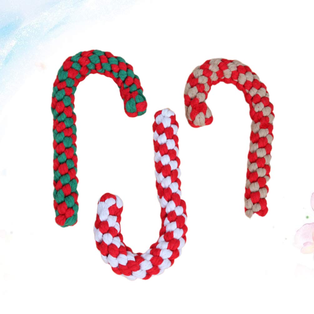 3pcs Interactive Dog Toys & Cat Scratching Toys - Puppy Teething, Cat Oral Cleaning, Squeak Toys for Christmas - Dog Cotton Bite Toys & Candy Bar for Training, Playtime, and Pet Enrichment