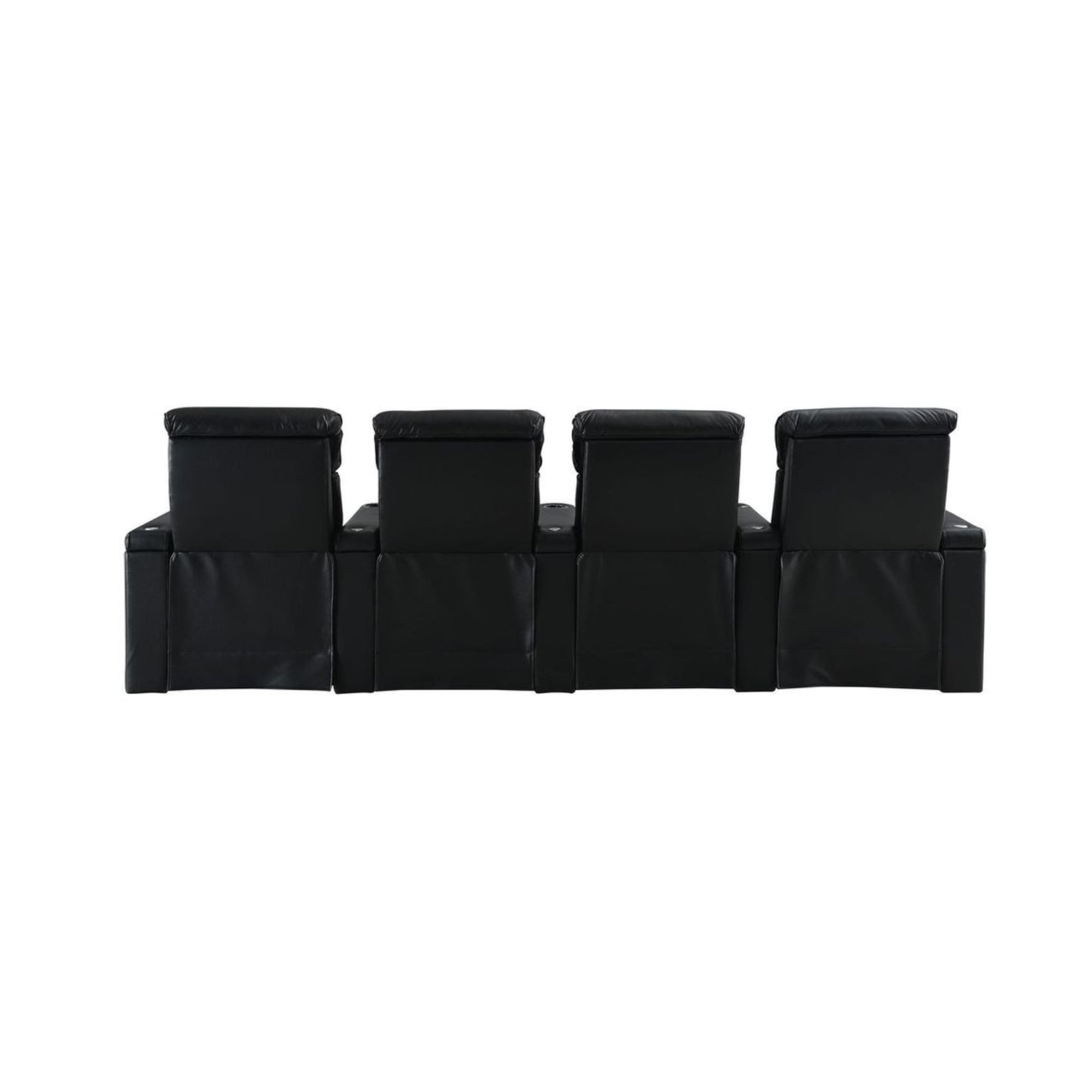 RowOne 4-Piece Recliner Set - Ultra Soft Fabric Sectional Sofa with Cup Holders and USB Ports | Perfect for Living Room, Home Theater, and Family Gatherings