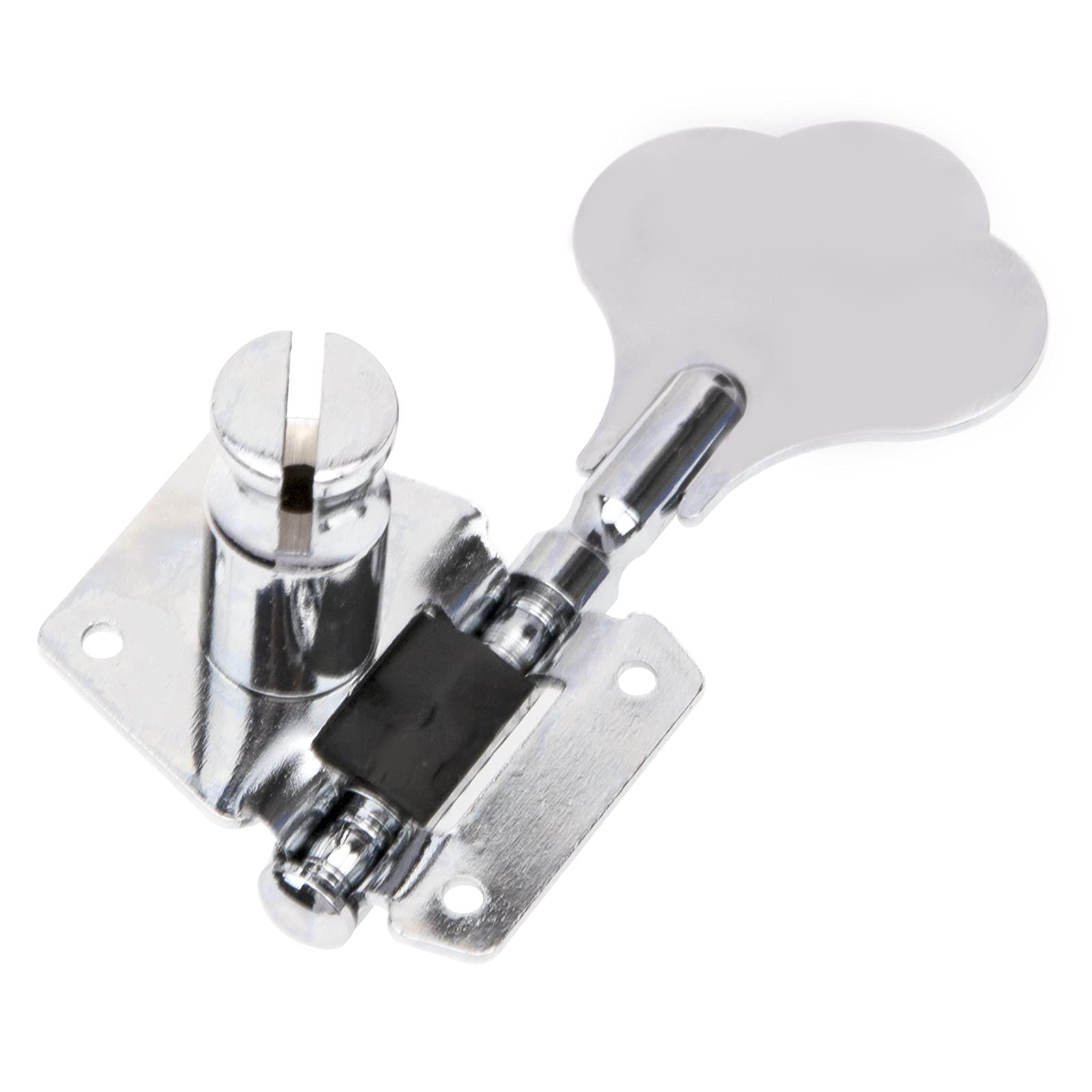 4Pcs Yootones Open Gear Machine Heads Tuners - 2 Left & 2 Right Tuning Pegs for 4-String Fender Precision/Jazz Bass Guitar (Silver) - Perfect for Bass Guitar Maintenance & String Replacement