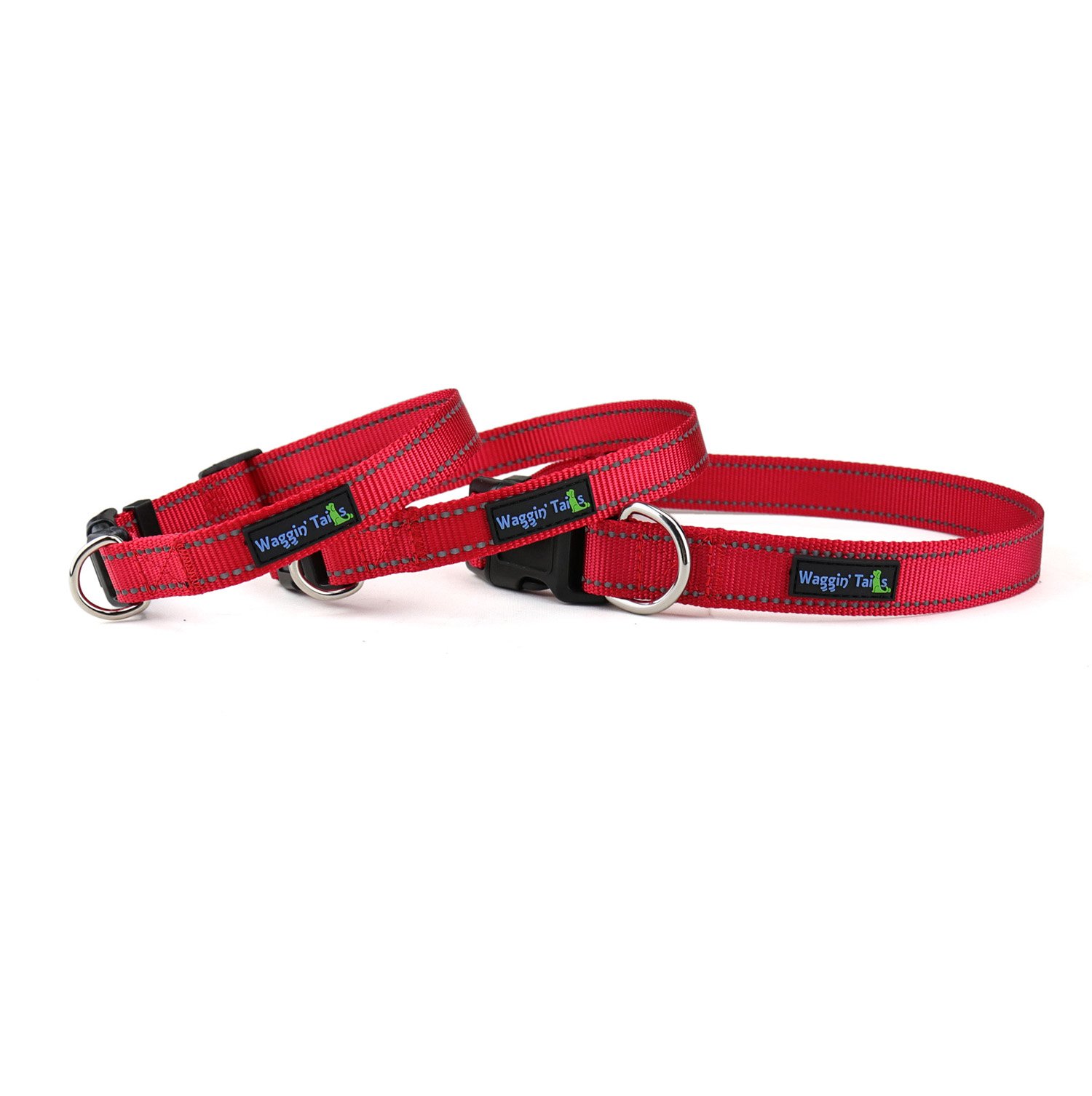 Reflective Dog Collar for Medium Dogs - Carnation Red Safety Collar with High Visibility for Night Walks, Jogging & Outdoor Adventures