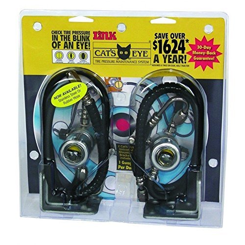 Cat's Eye Dual Truck & Trailer Tire Pressure Maintenance System - 60PSI, 2-Pack Rubber Valve Caps - Ideal for Long-Haul Trucking & RV Travel