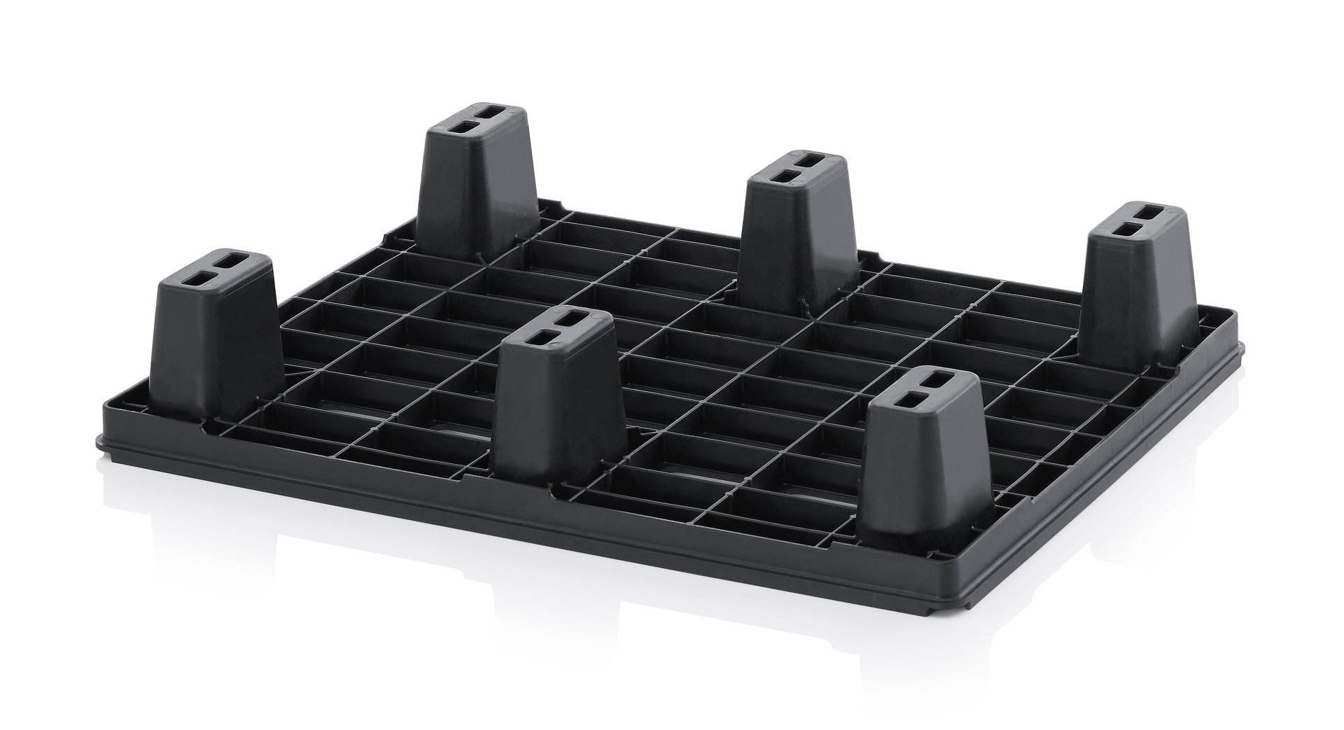 5X Lightweight Plastic Pallet 80x60cm - Half Euro Pallet Size with Free Folding Ruler Included (5-Pack) - Ideal for Warehouse Storage, Shipping & Logistics