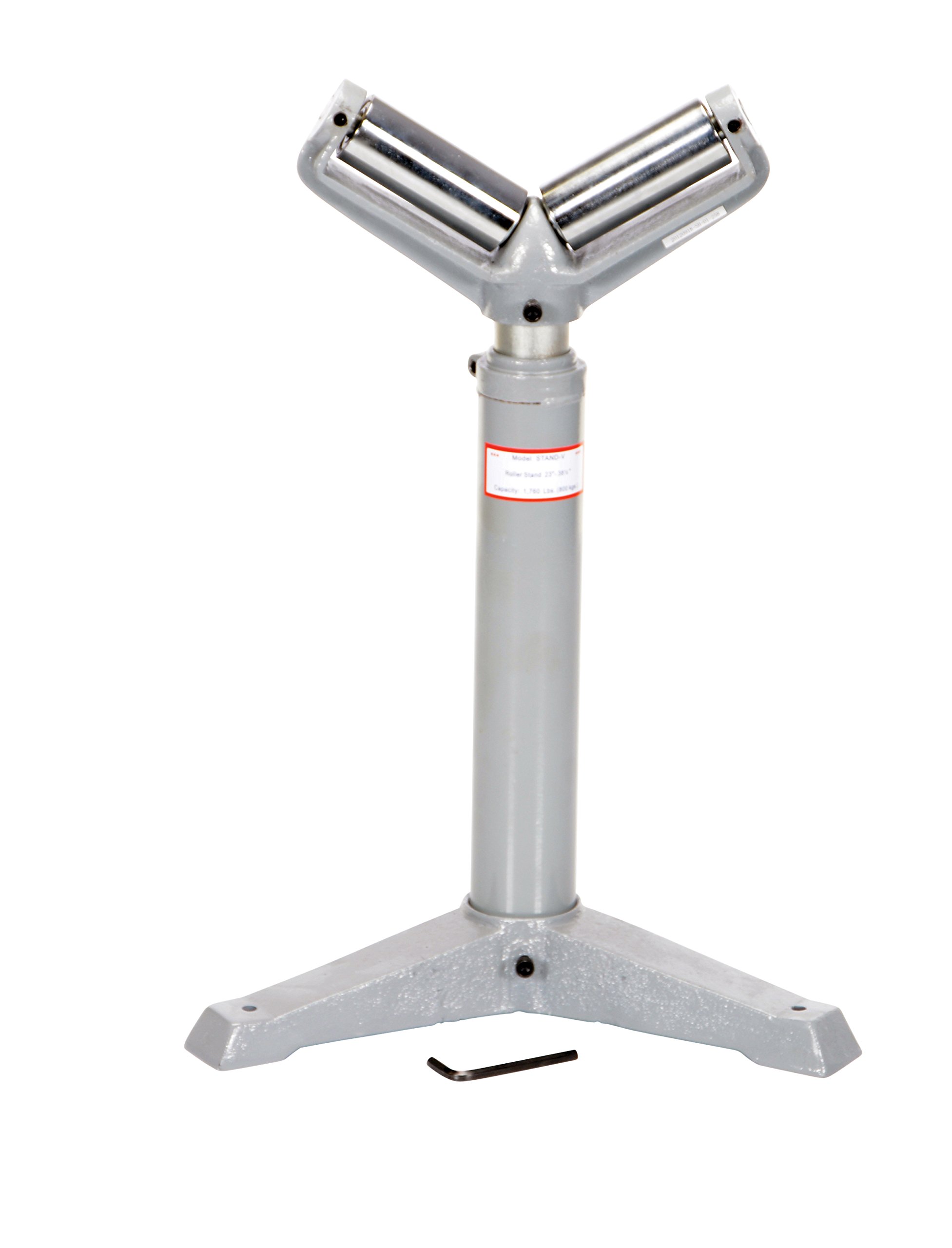Vestil STAND-V 5-Inch V Deluxe Roller Stand – Adjustable Height 23 to 38.5 Inches – 1760 lbs Capacity – Heavy-Duty Support for Woodworking, Construction, and Workshop Projects