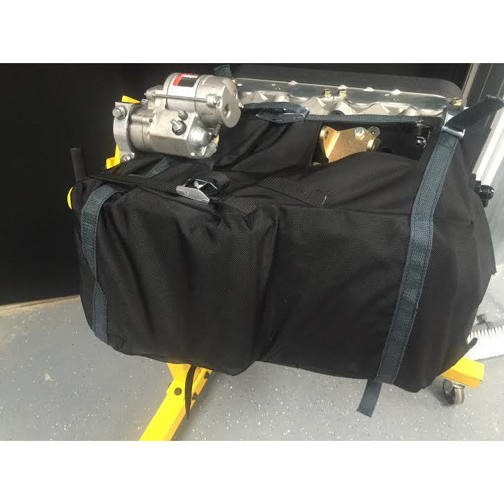 Motion Raceworks LS1 Engine Diaper - NHRA & IHRA Approved Oil Containment System for Motor Mounts (with Cutouts) | High-Performance Racing & Track Safety Protection