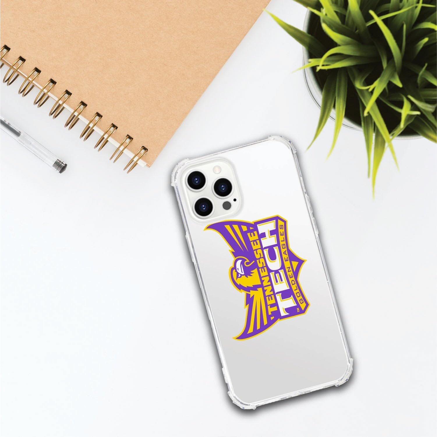 Durable OTM Essentials iPhone 13 Pro Case with Tough Edge Protection - Tennessee Tech University Themed Classic White Phone Cover for Everyday Use & Campus Life